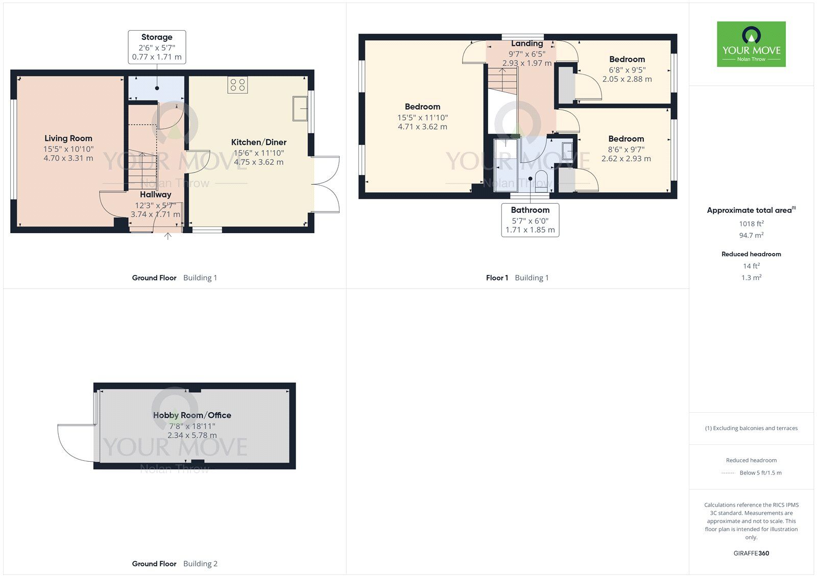 Floorplan of 3 bedroom Detached House to rent, Deeble Road, Kettering, Northamptonshire, NN15