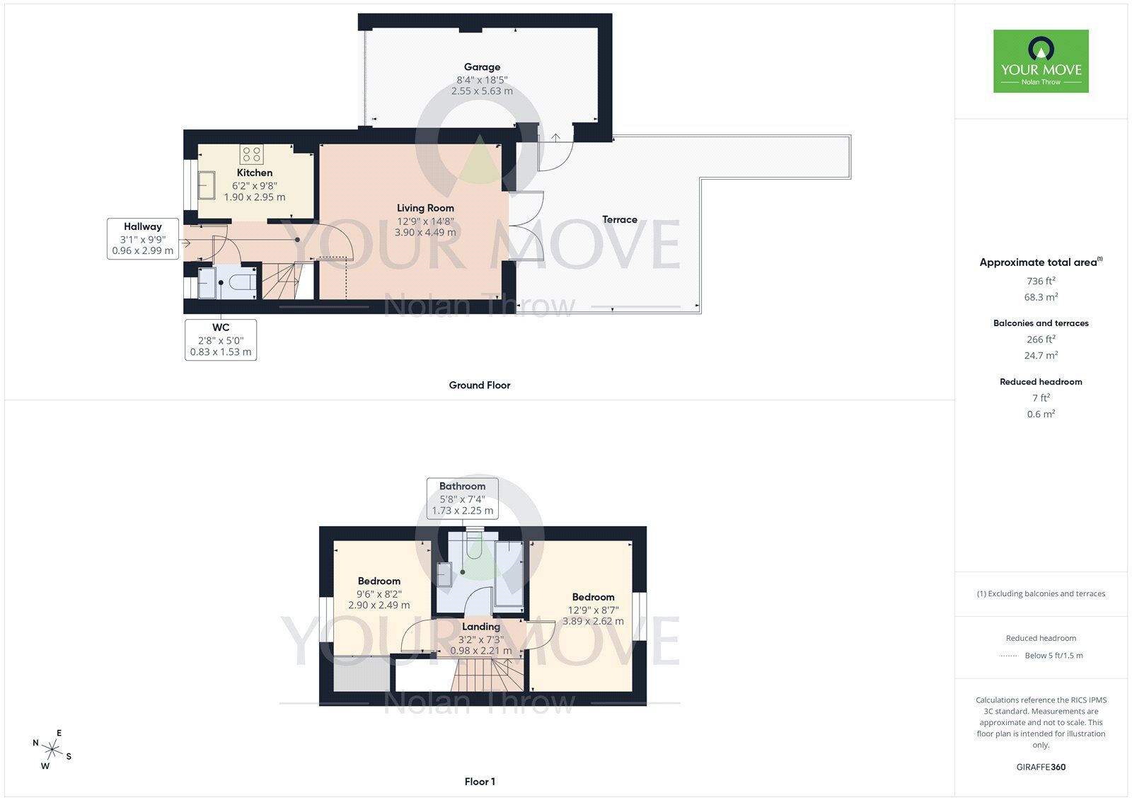 Floorplan of 2 bedroom Semi Detached House for sale, Lodge Way, Irthlingborough, Northamptonshire, NN9