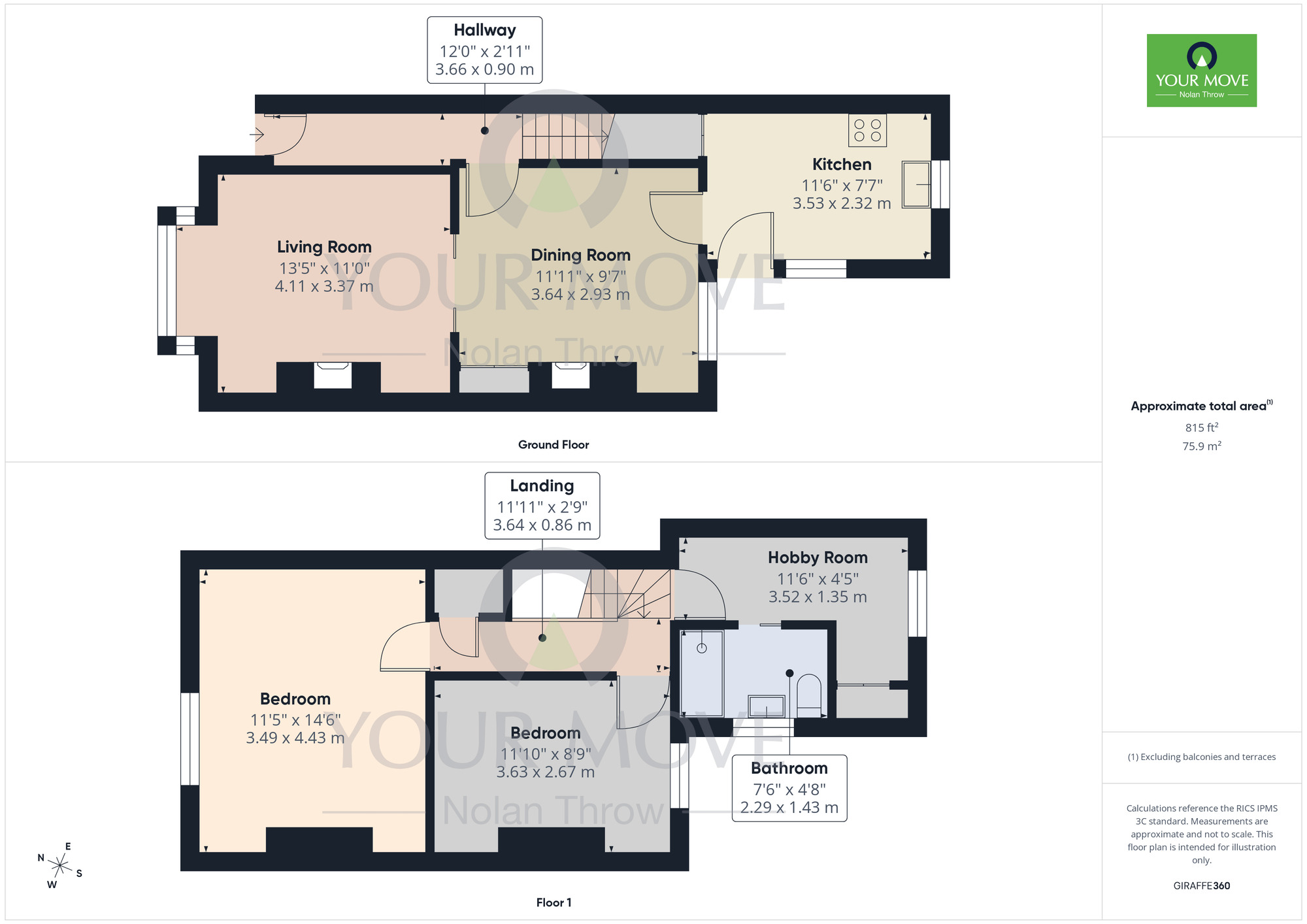 Floorplan of 2 bedroom Mid Terrace House for sale, Mill Road, Kettering, North Northamptonshire, NN16