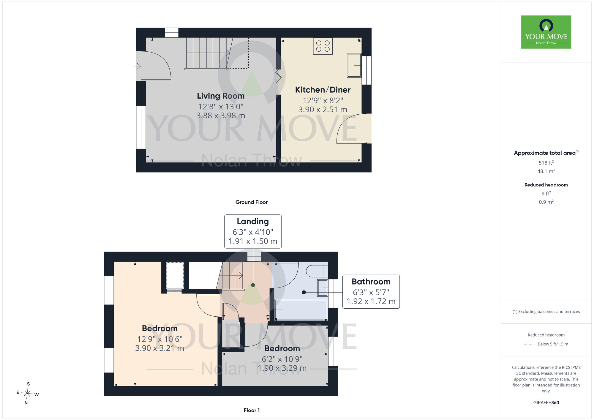 Floorplan of 2 bedroom Semi Detached House for sale, Richard Close, Kettering, Northamptonshire, NN15
