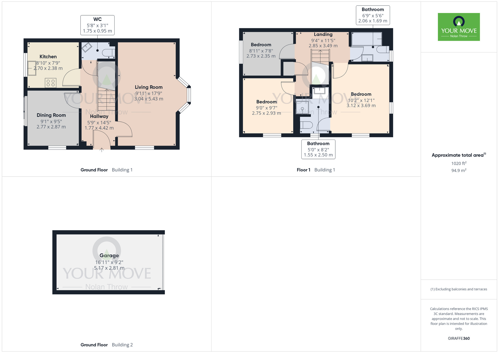Floorplan of 3 bedroom Detached House for sale, Burdock Way, Desborough, Northamptonshire, NN14