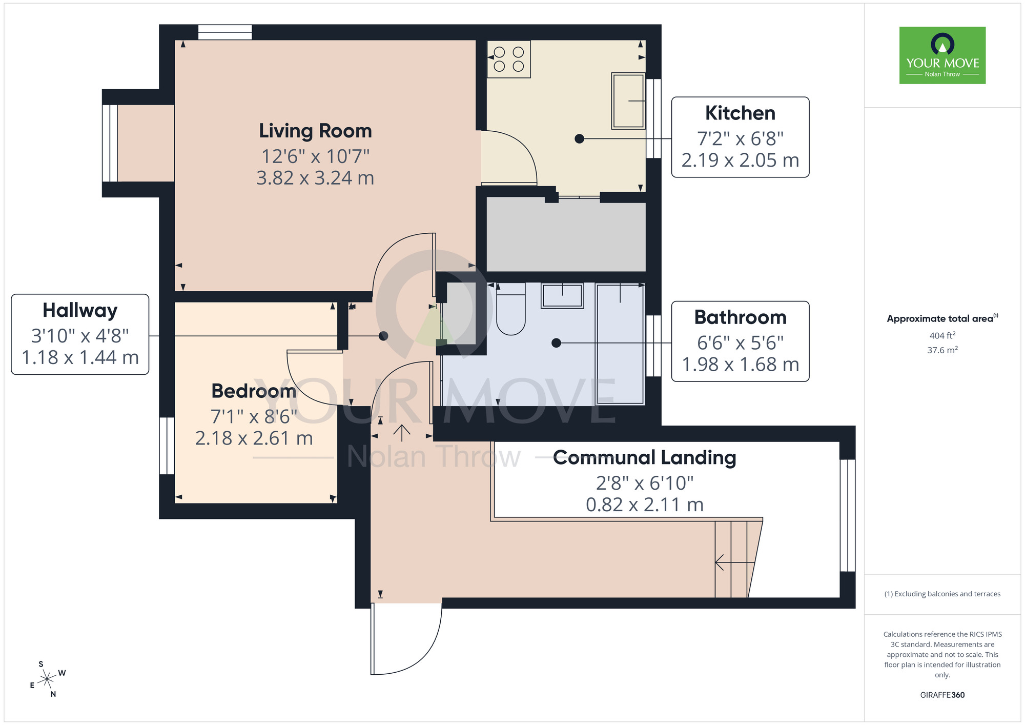 Floorplan of 1 bedroom Flat to rent, Yarwell Court, Highfield Crescent, Northamptonshire, NN15