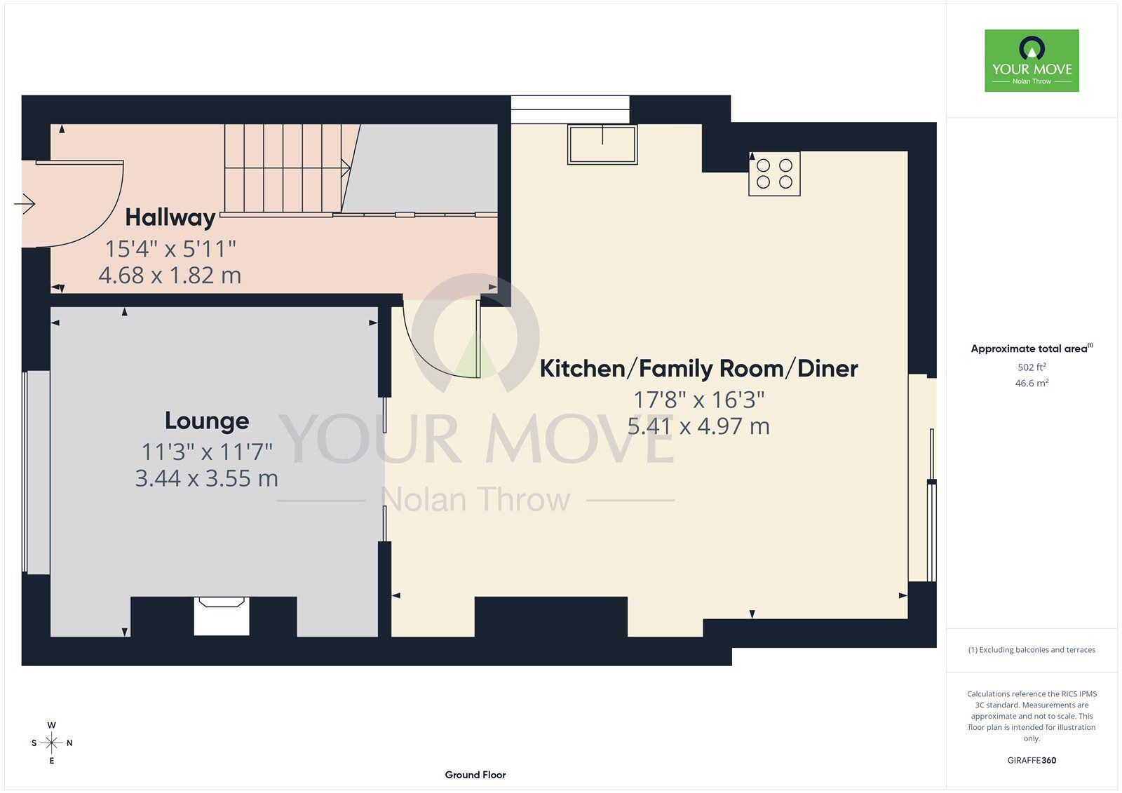 Floorplan of 3 bedroom Semi Detached House for sale, Willow Road, Kettering, Northamptonshire, NN15