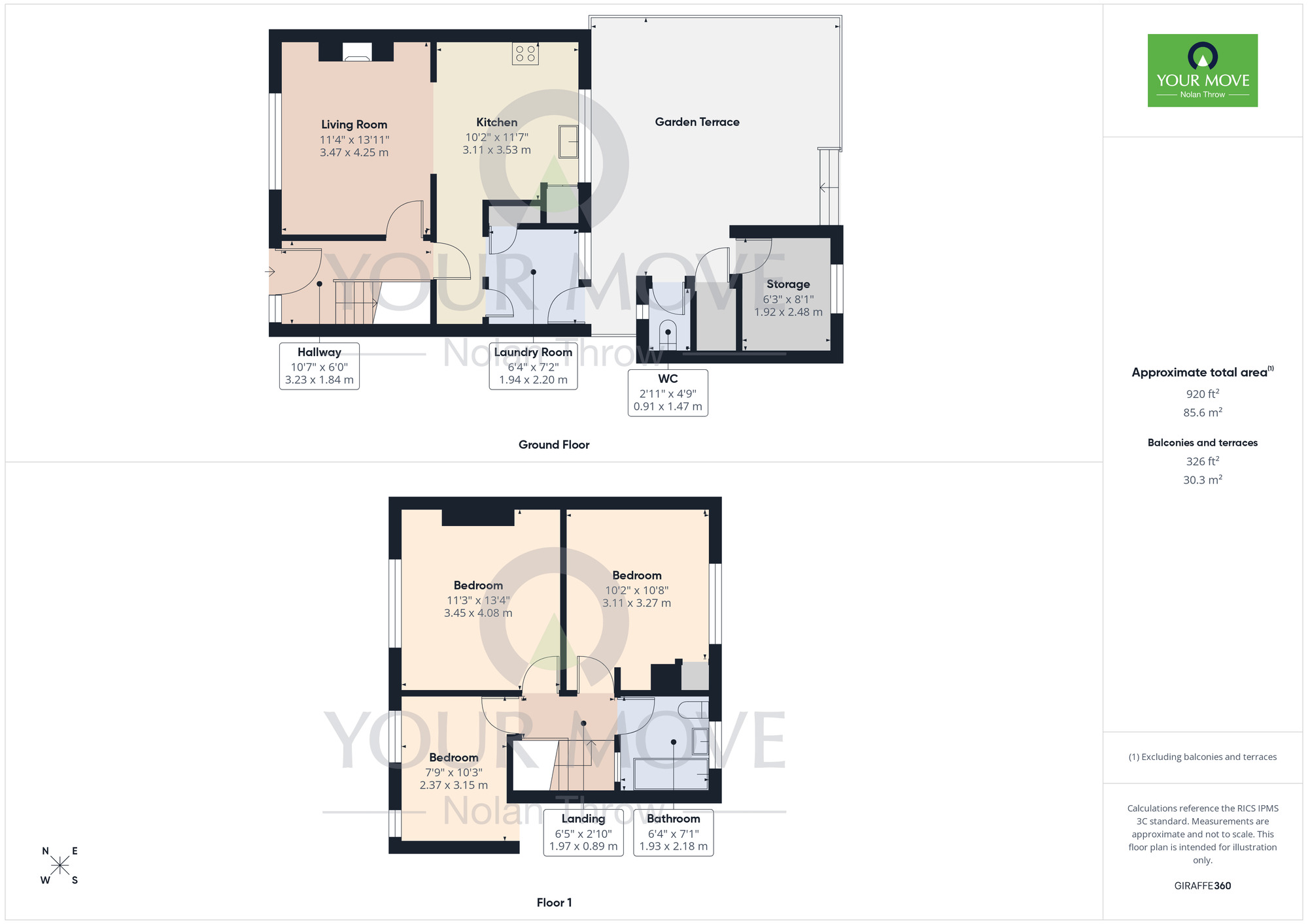 Floorplan of 3 bedroom Mid Terrace House for sale, Bluebell Close, Kettering, Northamptonshire, NN16