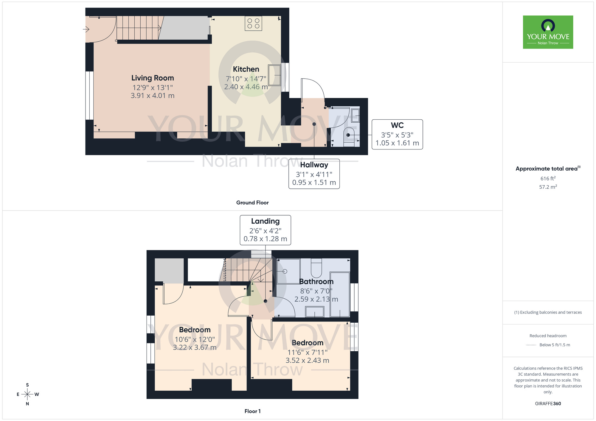 Floorplan of 2 bedroom Semi Detached House for sale, Kings Road, Rushden, Northamptonshire, NN10