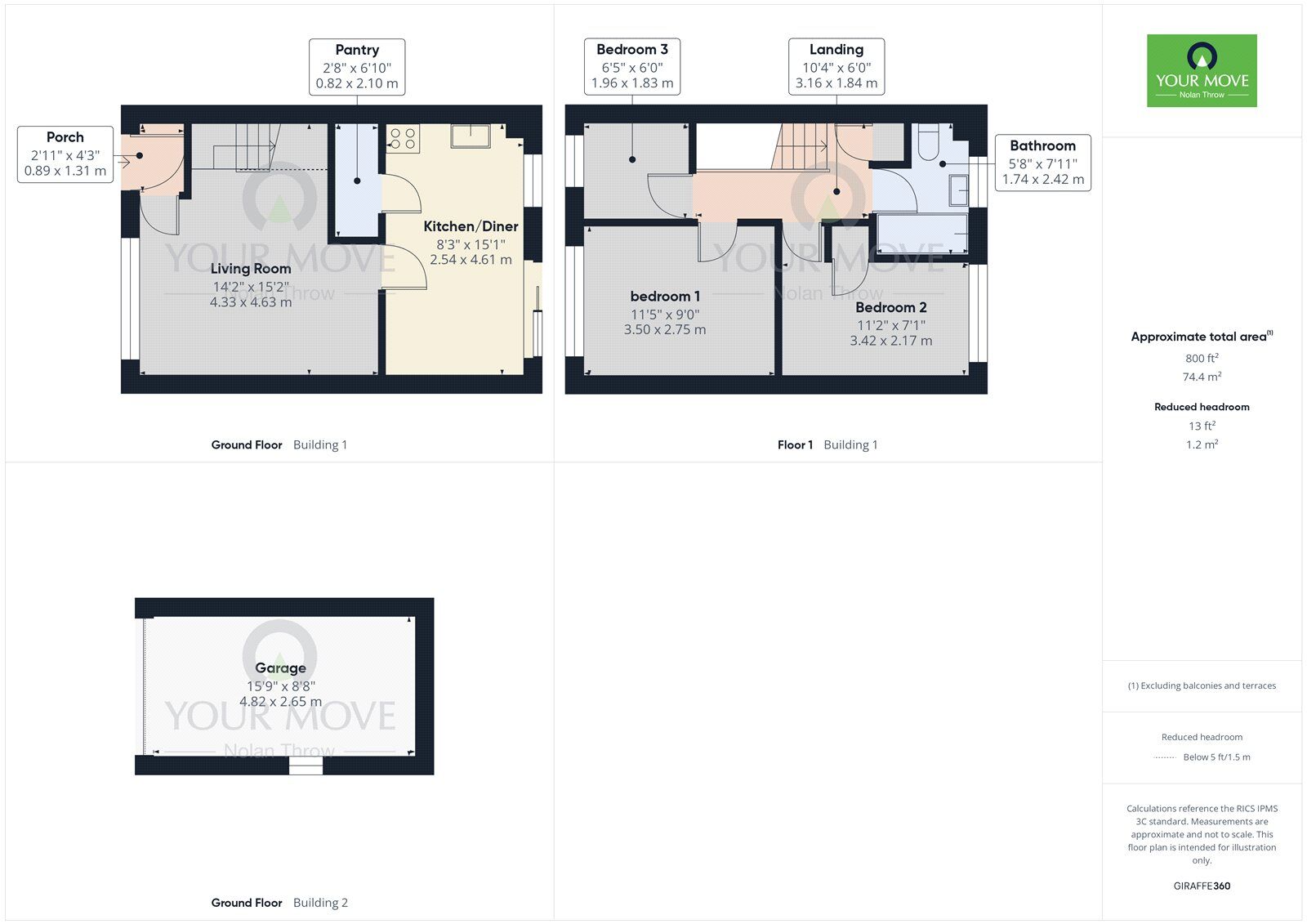 Floorplan of 3 bedroom Semi Detached House for sale, Bishops Drive, Kettering, Northamptonshire, NN15
