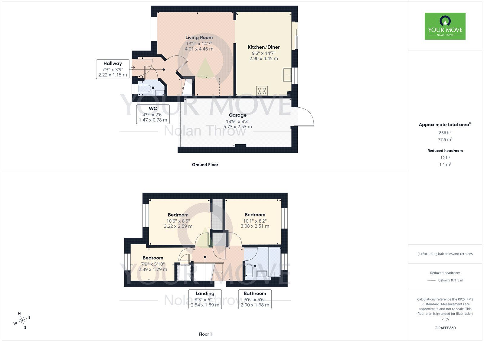 Floorplan of 3 bedroom Semi Detached House to rent, Blenheim Way, Kettering, Northamptonshire, NN15