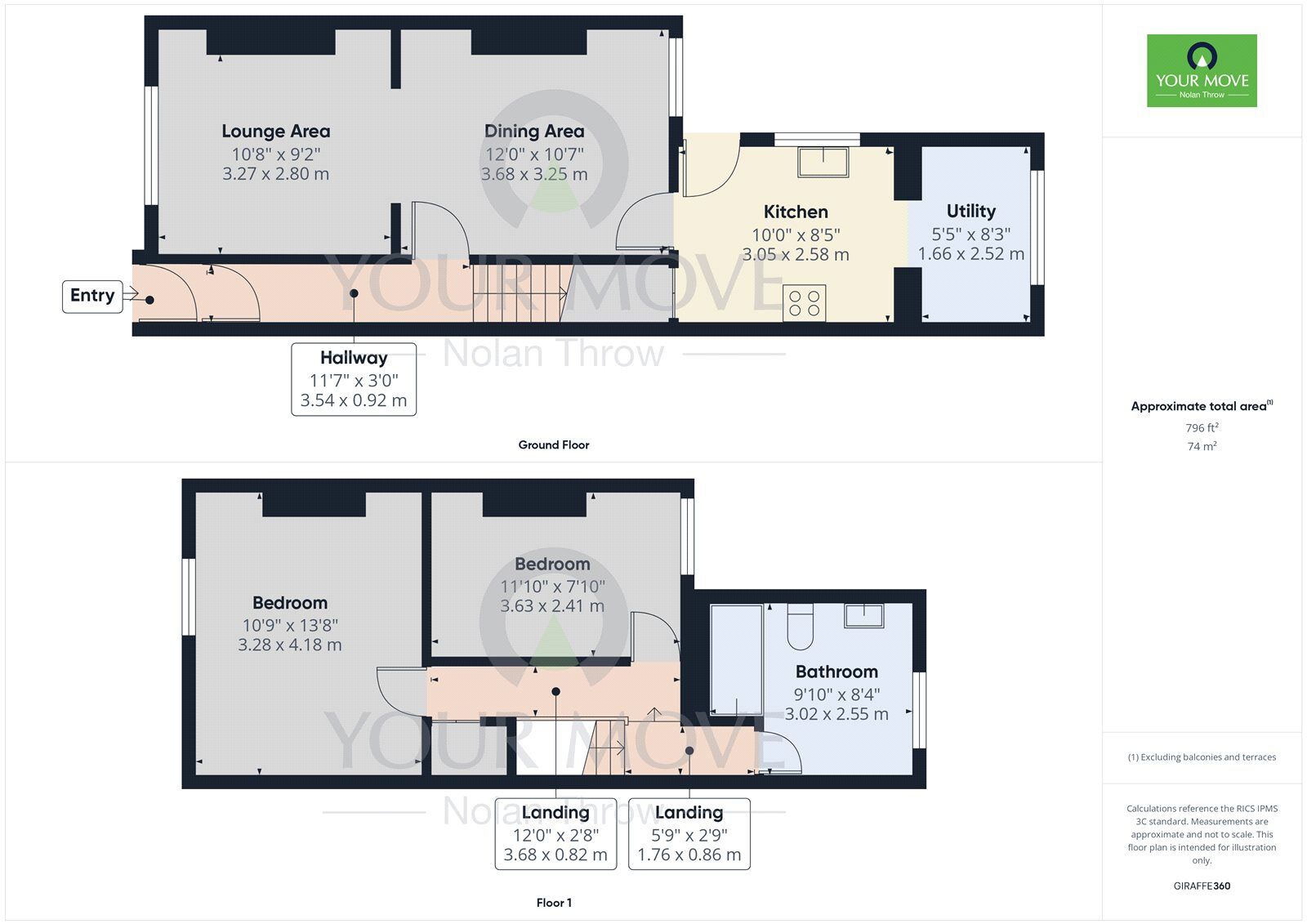Floorplan of 2 bedroom Mid Terrace House to rent, Barnwell Street, Kettering, Northamptonshire, NN16
