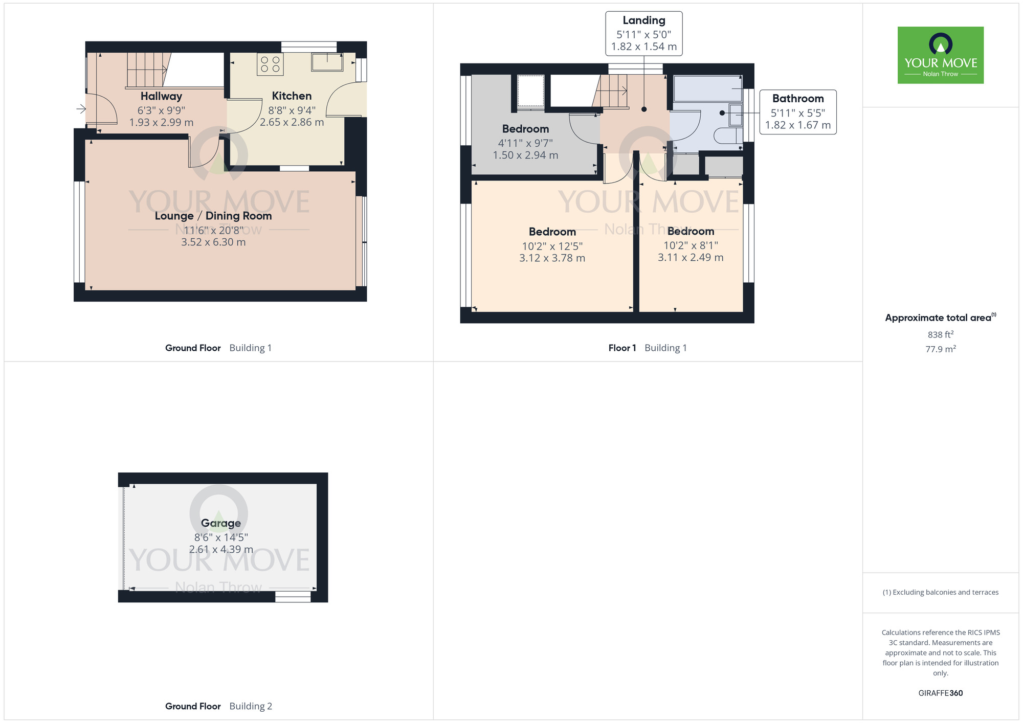 Floorplan of 3 bedroom Semi Detached House for sale, St Oswalds Close, Kettering, North Northamptonshire, NN15