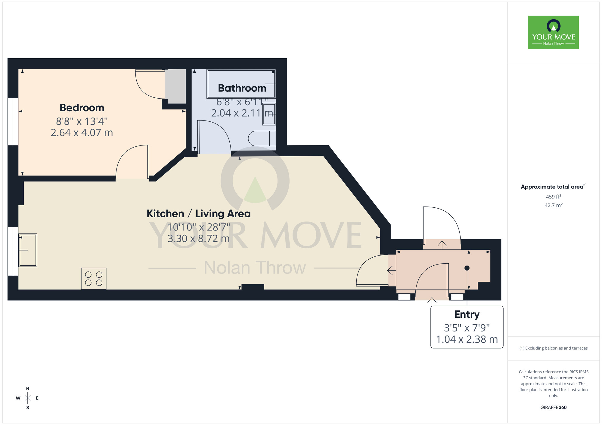 Floorplan of 1 bedroom Flat for sale, Tresham Street, Kettering, Northamptonshire, NN16