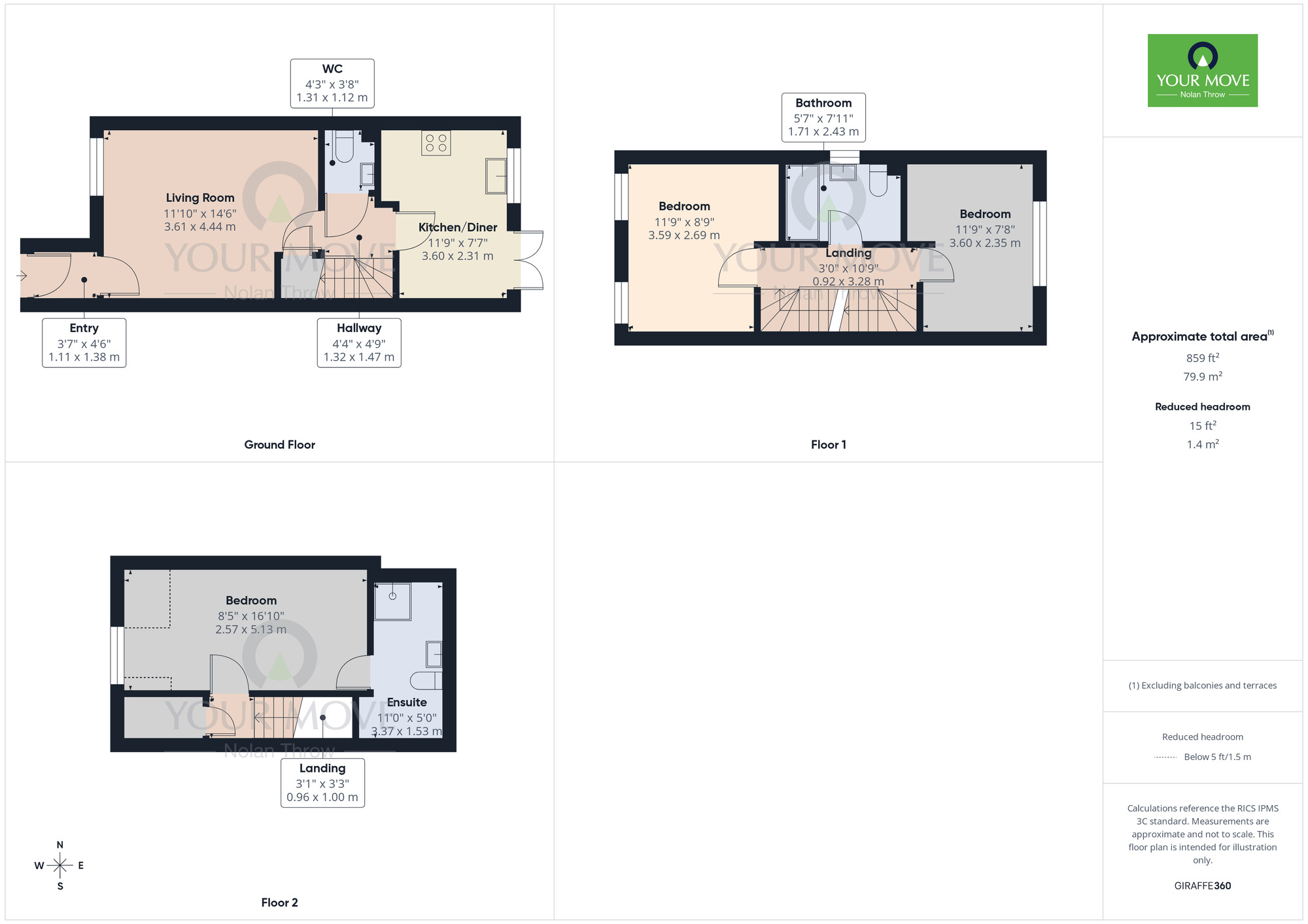 Floorplan of 3 bedroom Semi Detached House for sale, Stockburn Road, Kettering, Northamptonshire, NN15