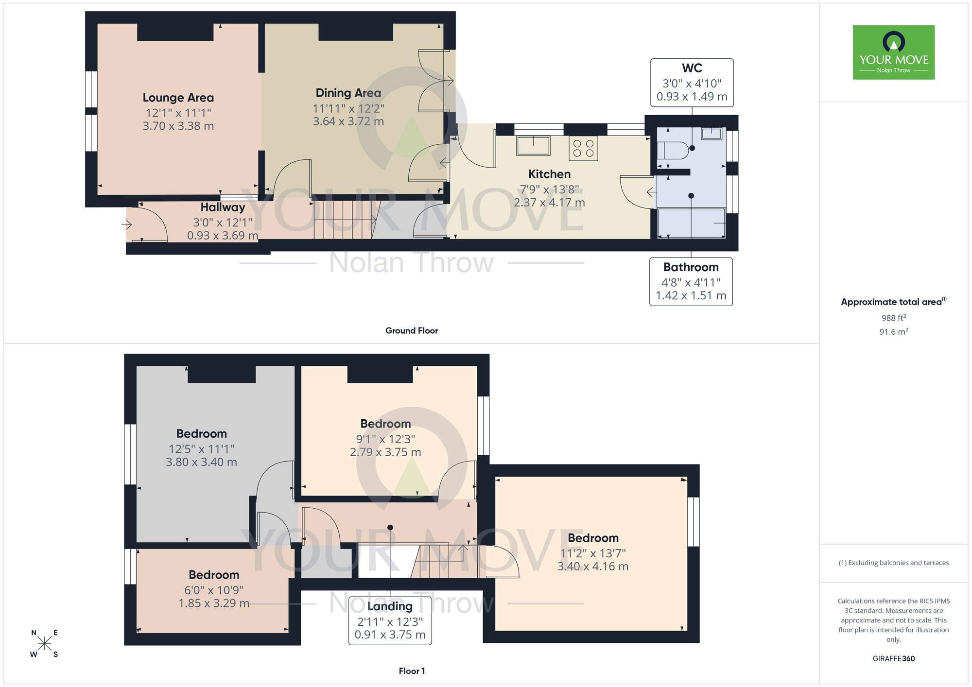 Floorplan of 4 bedroom Mid Terrace House for sale, Bath Road, Kettering, Northamptonshire, NN16