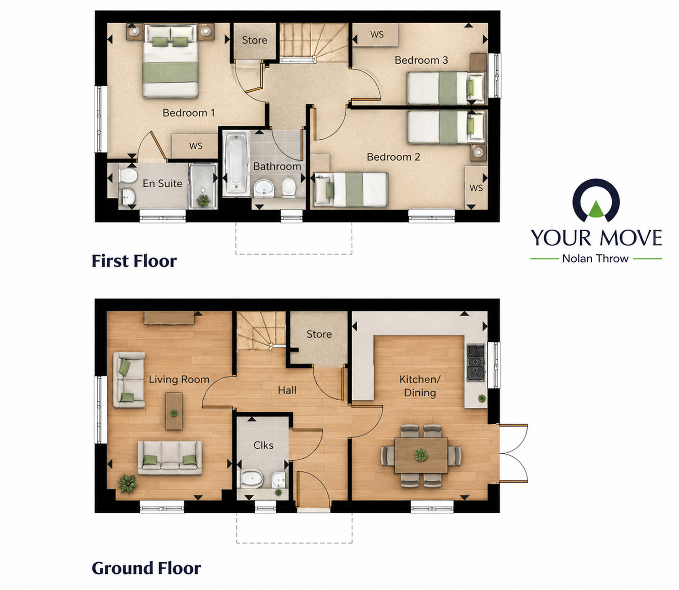 Floorplan of 3 bedroom Detached House for sale, Campion Way, Desborough, Northamptonshire, NN14