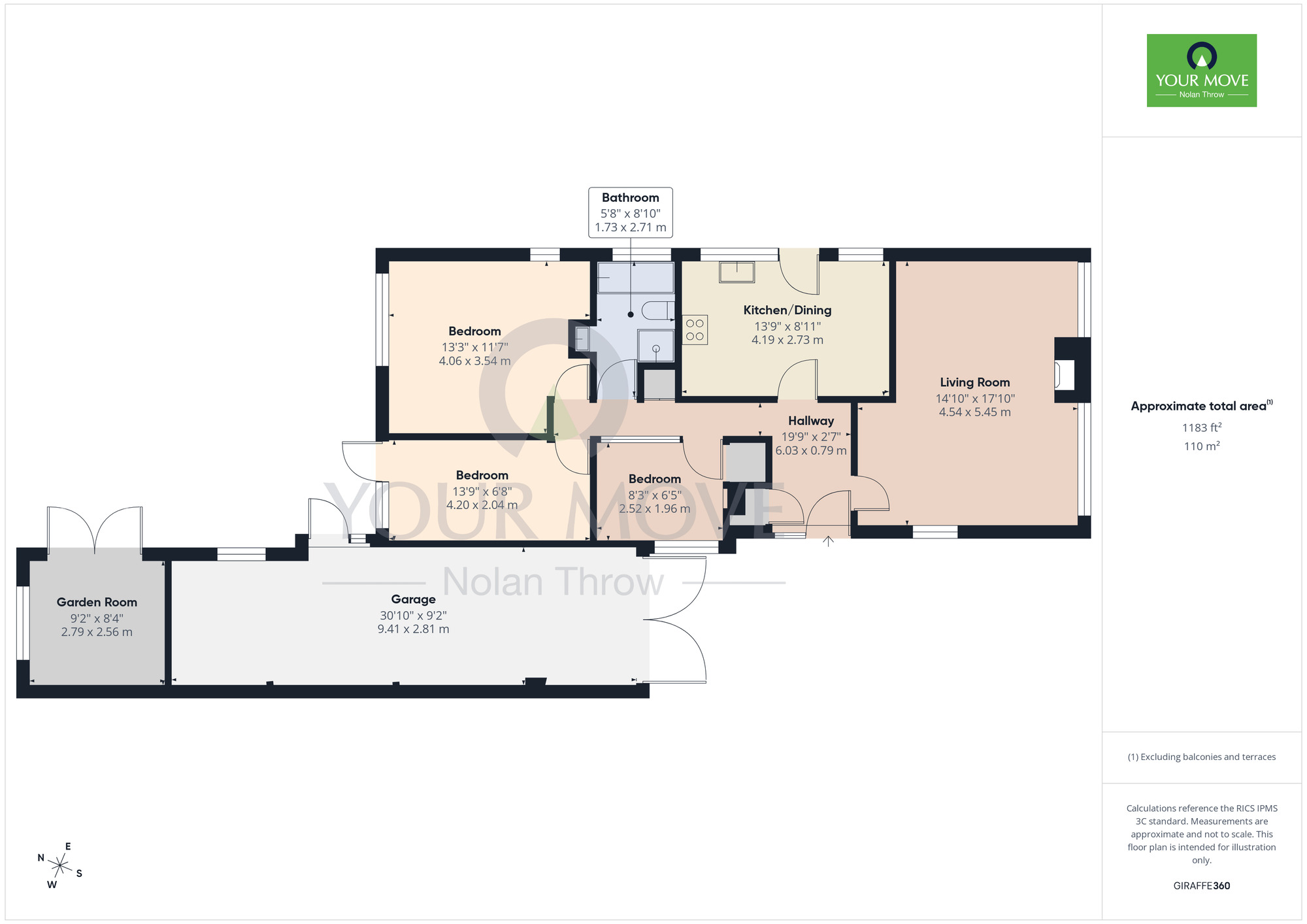 Floorplan of 3 bedroom Detached Bungalow for sale, Masefield Road, Kettering, Northamptonshire, NN16