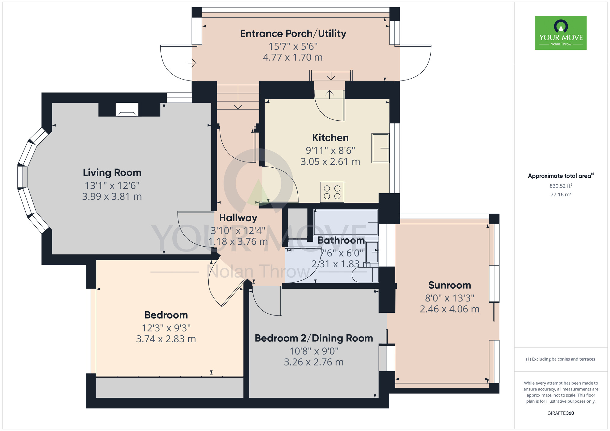 Floorplan of 2 bedroom Semi Detached Bungalow to rent, Greenfield Avenue, Kettering, Northamptonshire, NN15