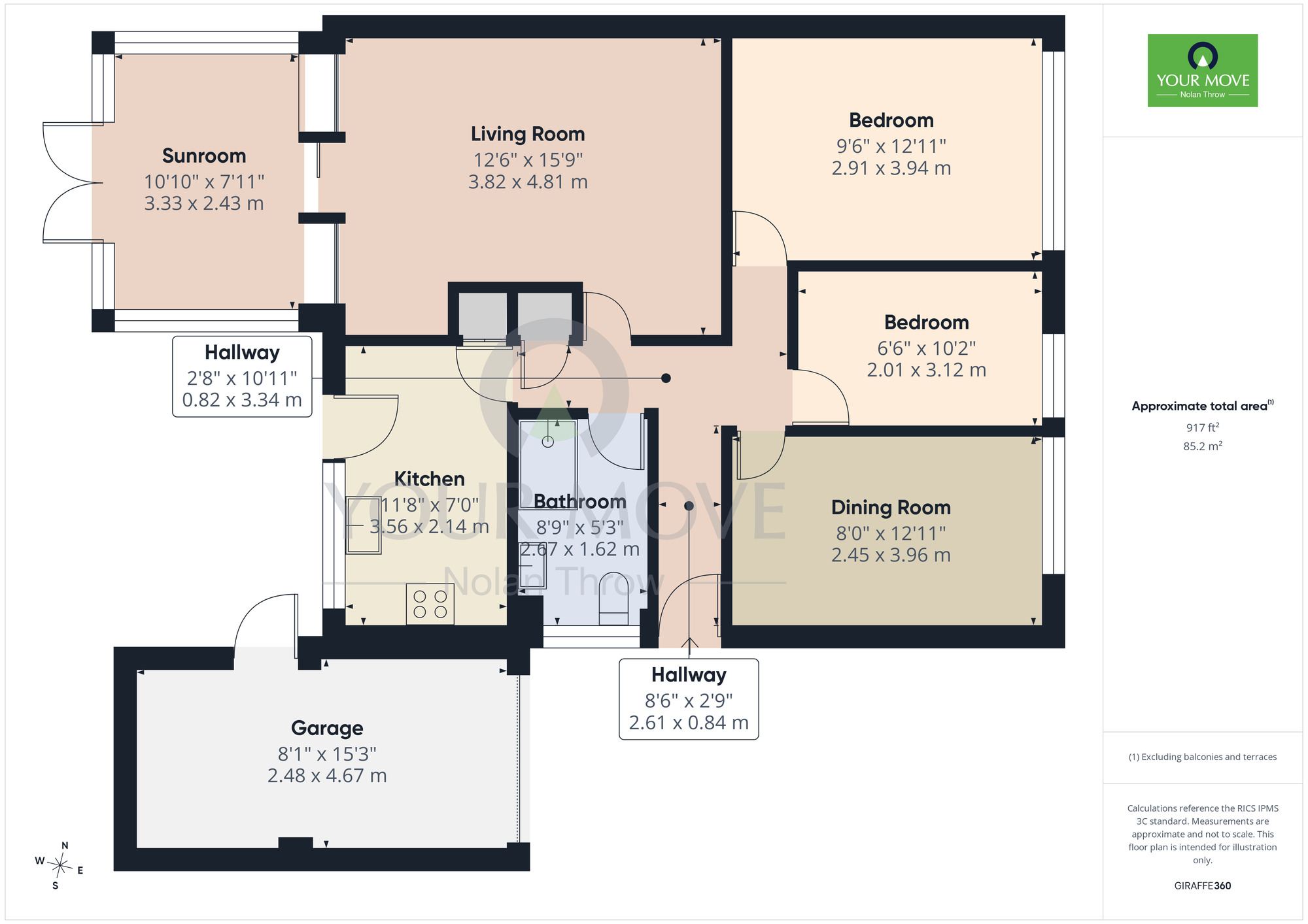 Floorplan of 3 bedroom Detached Bungalow for sale, Severn Way, Kettering, Northamptonshire, NN16