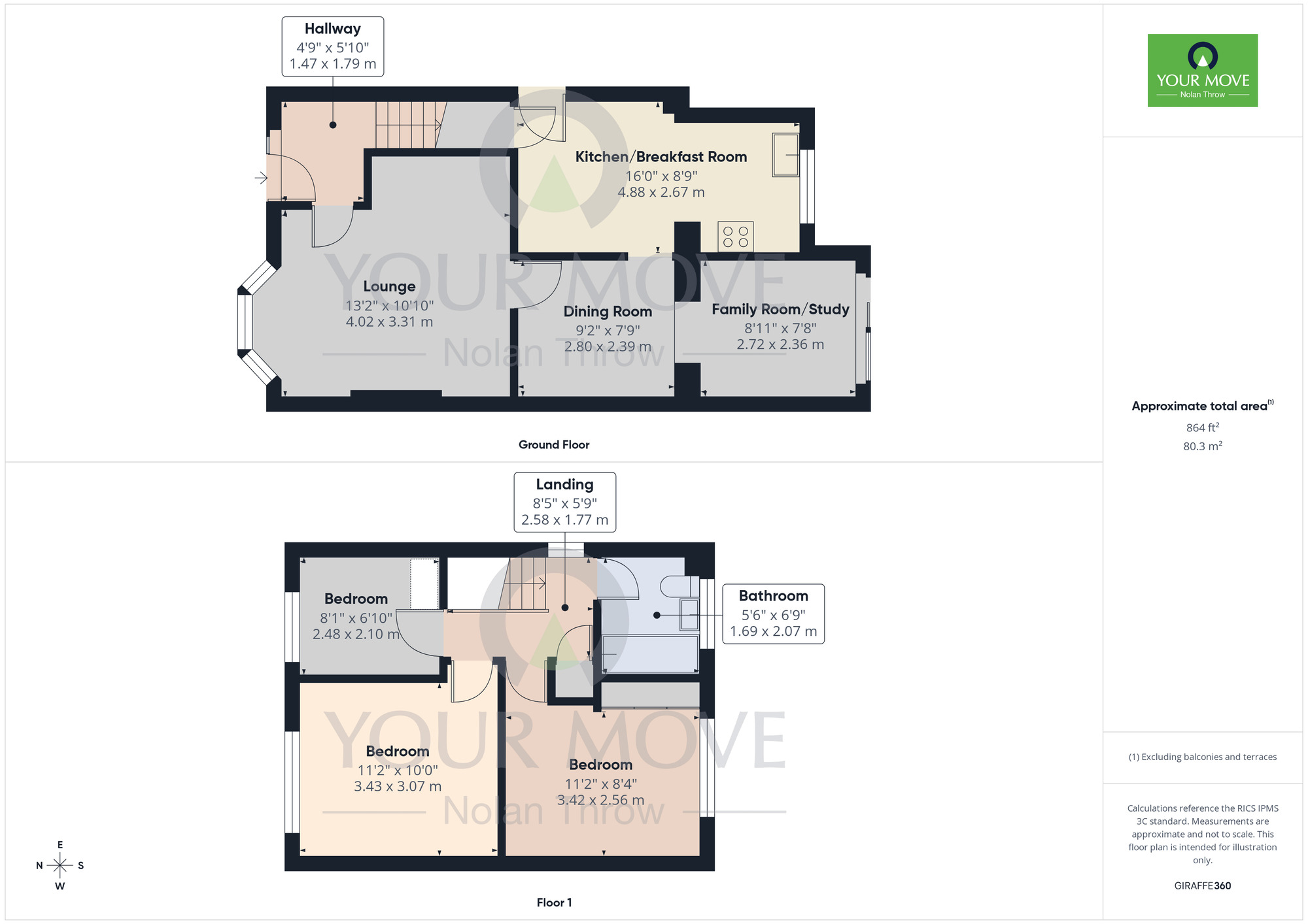 Floorplan of 3 bedroom Detached House for sale, Brambleside, Kettering, Northamptonshire, NN16