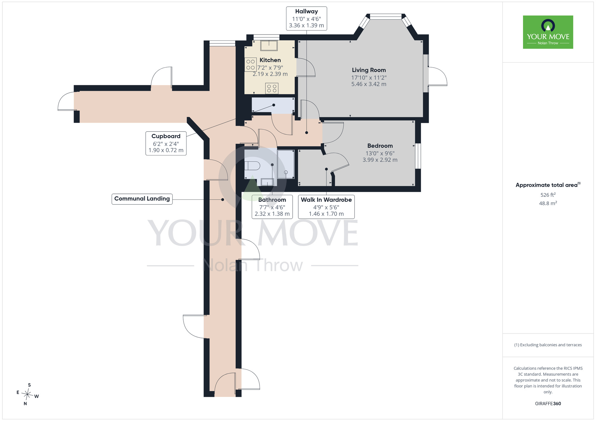 Floorplan of 1 bedroom Flat for sale, Tresham Close, Kettering, Northamptonshire, NN15