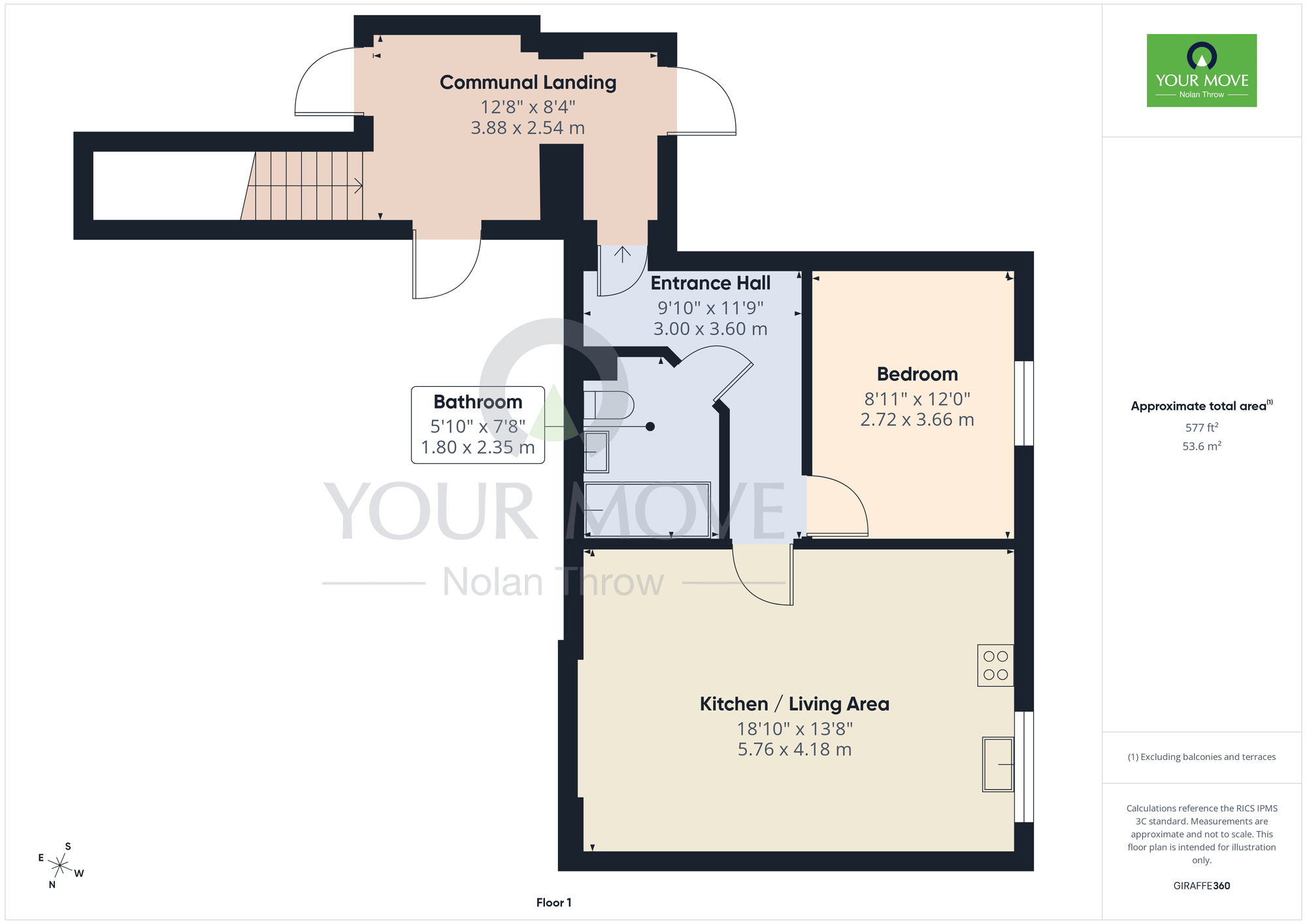 Floorplan of 1 bedroom Flat for sale, Queen Street, Desborough, Northamptonshire, NN14