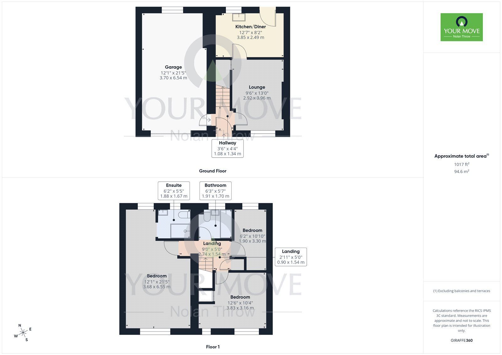 Floorplan of 3 bedroom Semi Detached House for sale, Sycamore Close, Kettering, Northamptonshire, NN16