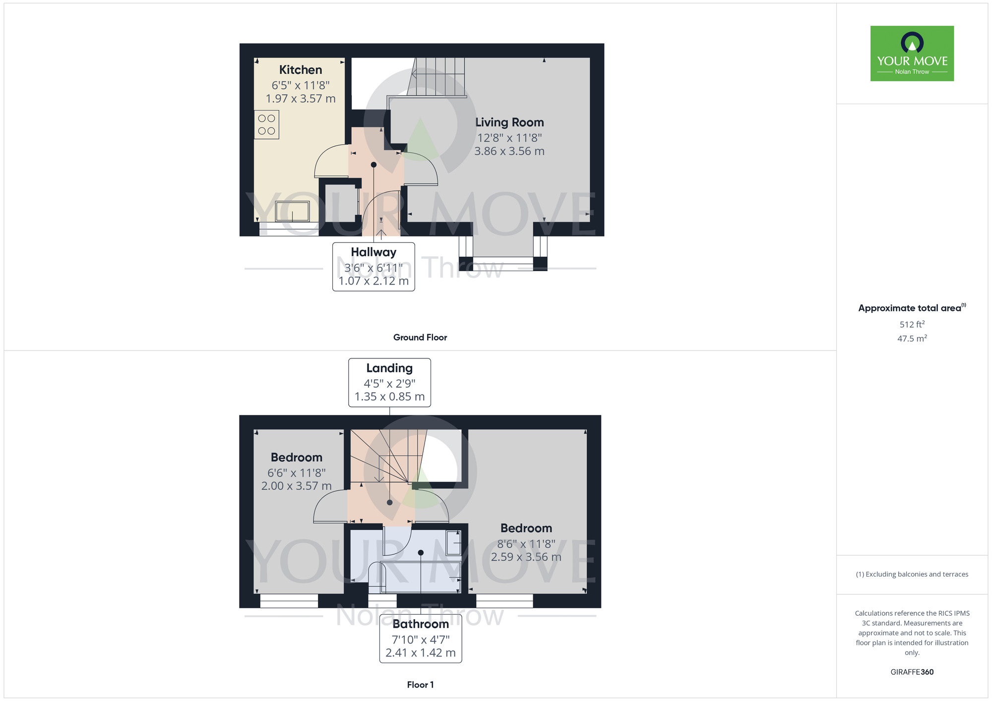 Floorplan of 2 bedroom House to rent, Brambleside Court, Kettering, Northamptonshire, NN16