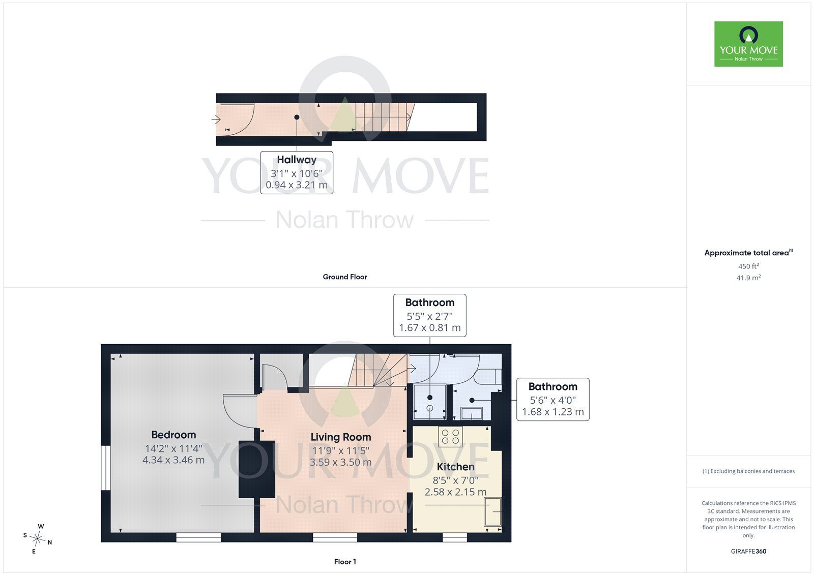 Floorplan of 1 bedroom Flat to rent, Duke Street, Kettering, Northamptonshire, NN16