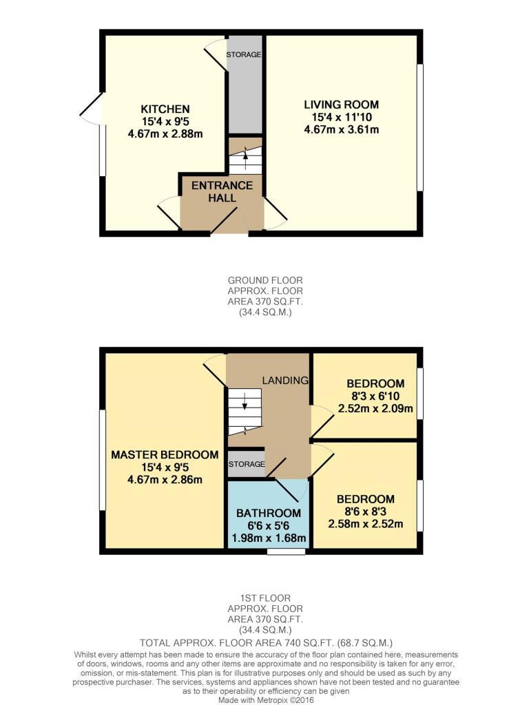 Floorplan of 3 bedroom Semi Detached House for sale, Masefield Drive, Rushden, Northamptonshire, NN10