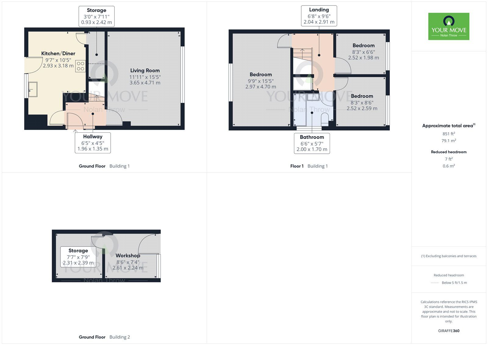 Floorplan of 3 bedroom Semi Detached House for sale, Masefield Drive, Rushden, Northamptonshire, NN10