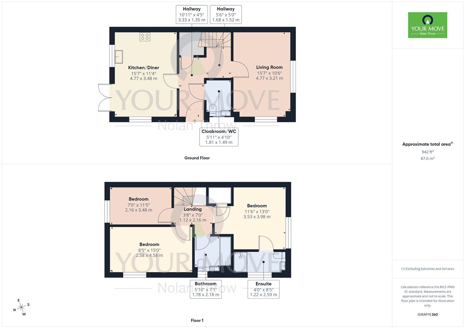 Floorplan of 3 bedroom Detached House for sale, Bulrush Grove, Desborough, Northamptonshire, NN14