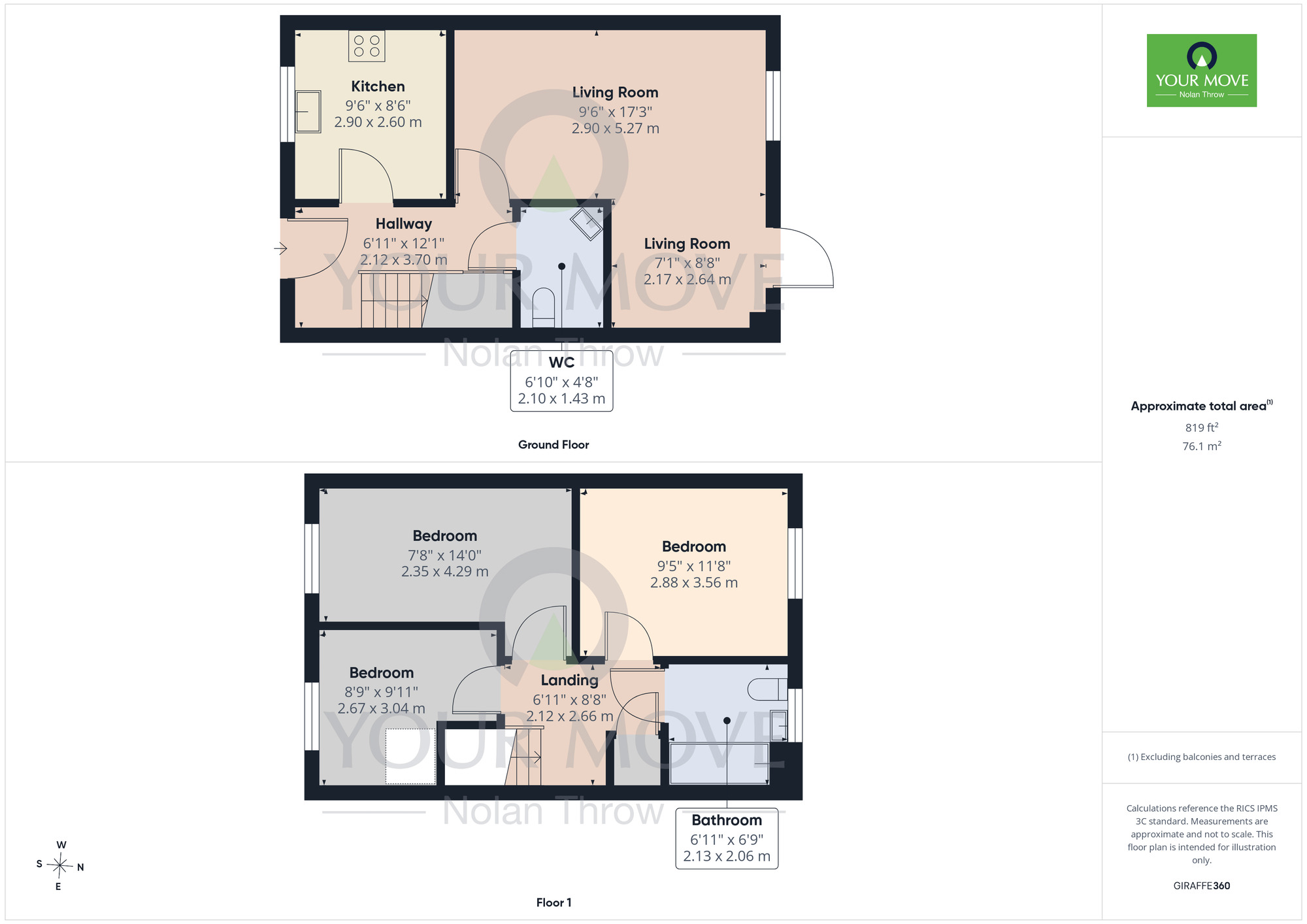 Floorplan of 3 bedroom End Terrace House for sale, Speight Crescent, Kettering, Northamptonshire, NN15