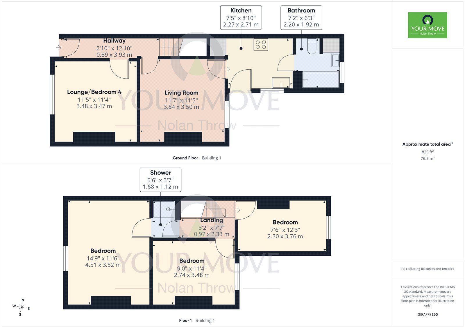 Floorplan of 3 bedroom Mid Terrace House for sale, Carlton Street, Kettering, Northamptonshire, NN16