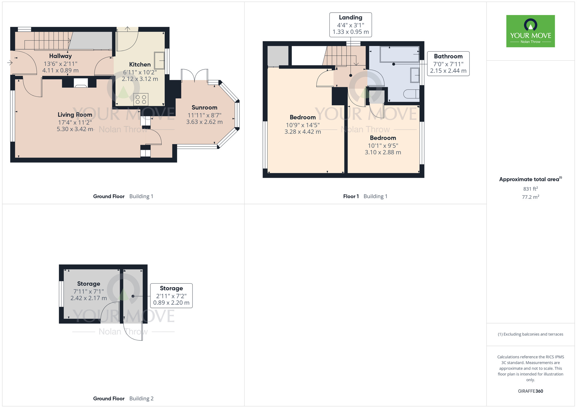 Floorplan of 2 bedroom Semi Detached House for sale, Kathleen Drive, Kettering, Northamptonshire, NN16
