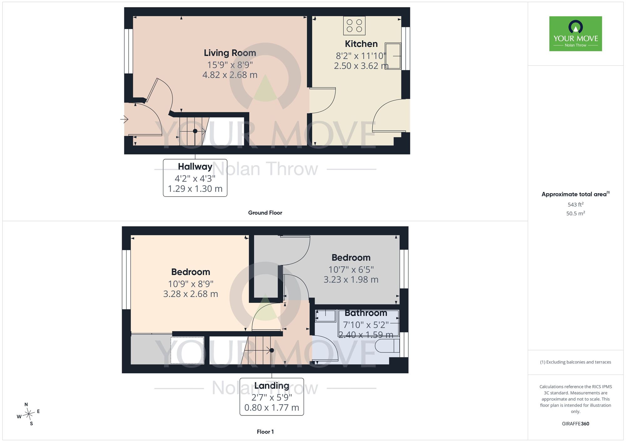 Floorplan of 2 bedroom Mid Terrace House for sale, St. Bernards Court, Kettering, Northamptonshire, NN15