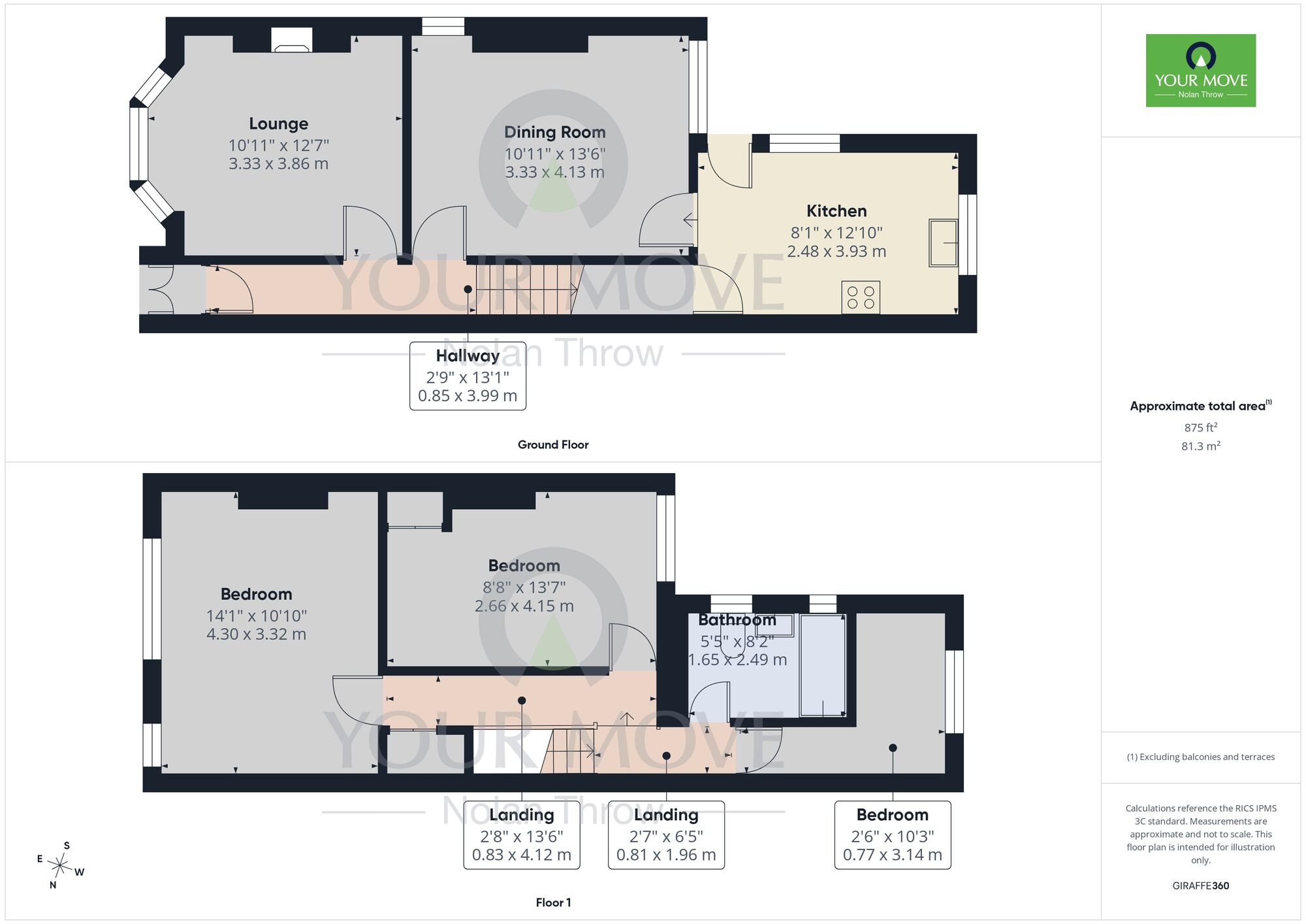 Floorplan of 3 bedroom Semi Detached House for sale, Bath Road, Kettering, Northamptonshire, NN16
