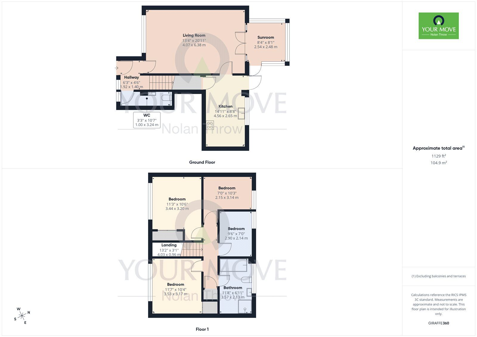 Floorplan of 4 bedroom Detached House for sale, Saxon Way, Raunds, Northamptonshire, NN9