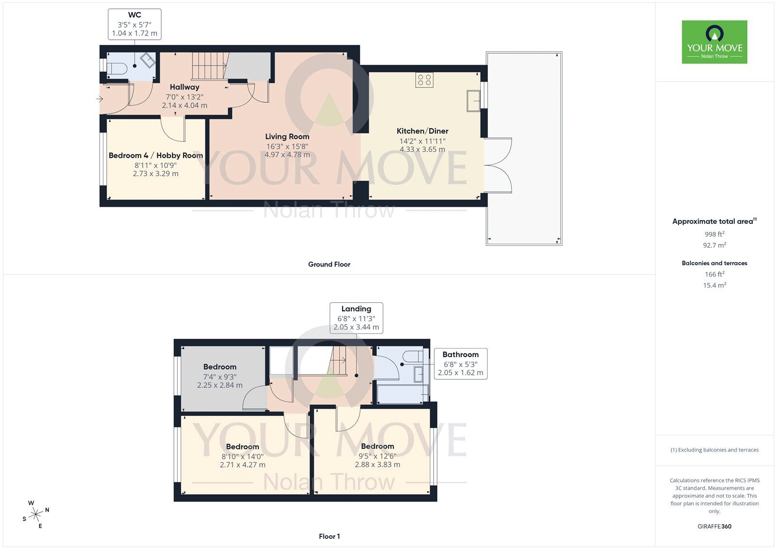 Floorplan of 3 bedroom Semi Detached House for sale, Ashbourne Drive, Desborough, Northamptonshire, NN14