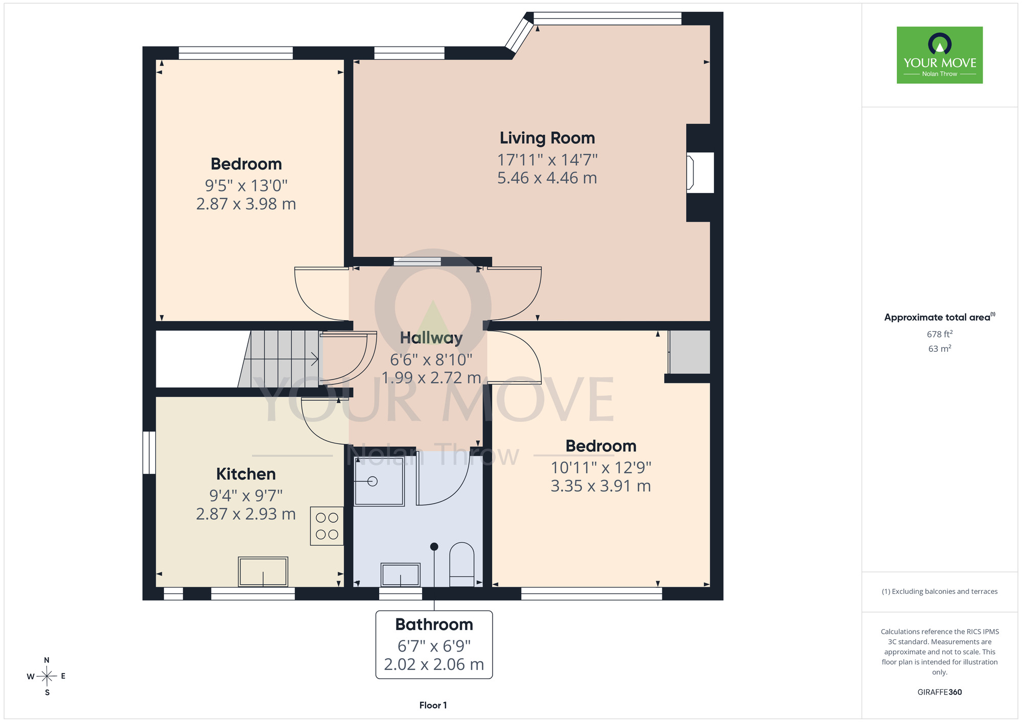 Floorplan of 2 bedroom Flat for sale, Haynes Road, Kettering, Northamptonshire, NN16