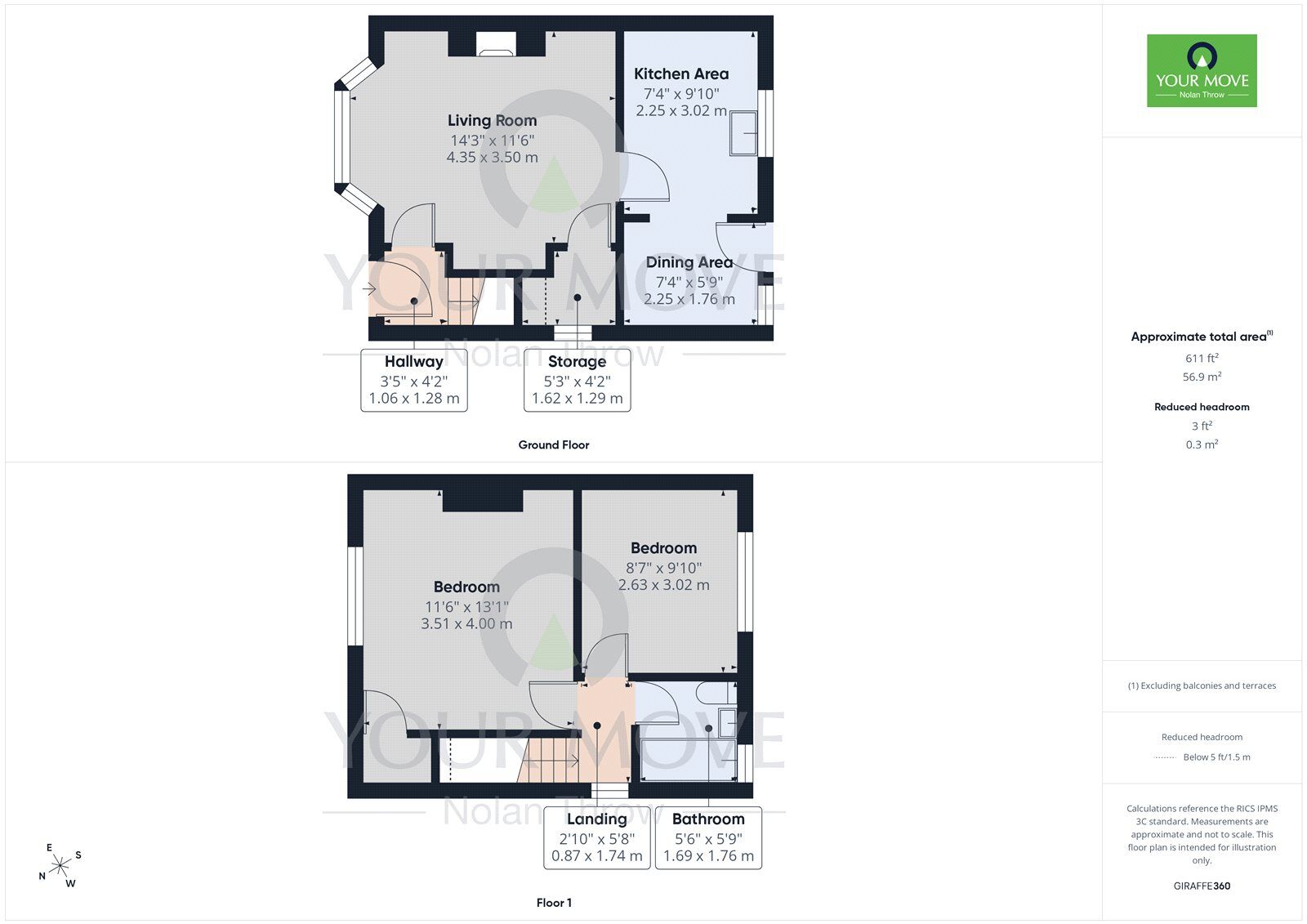 Floorplan of 2 bedroom End Terrace House for sale, Fir Road, Kettering, Northamptonshire, NN16