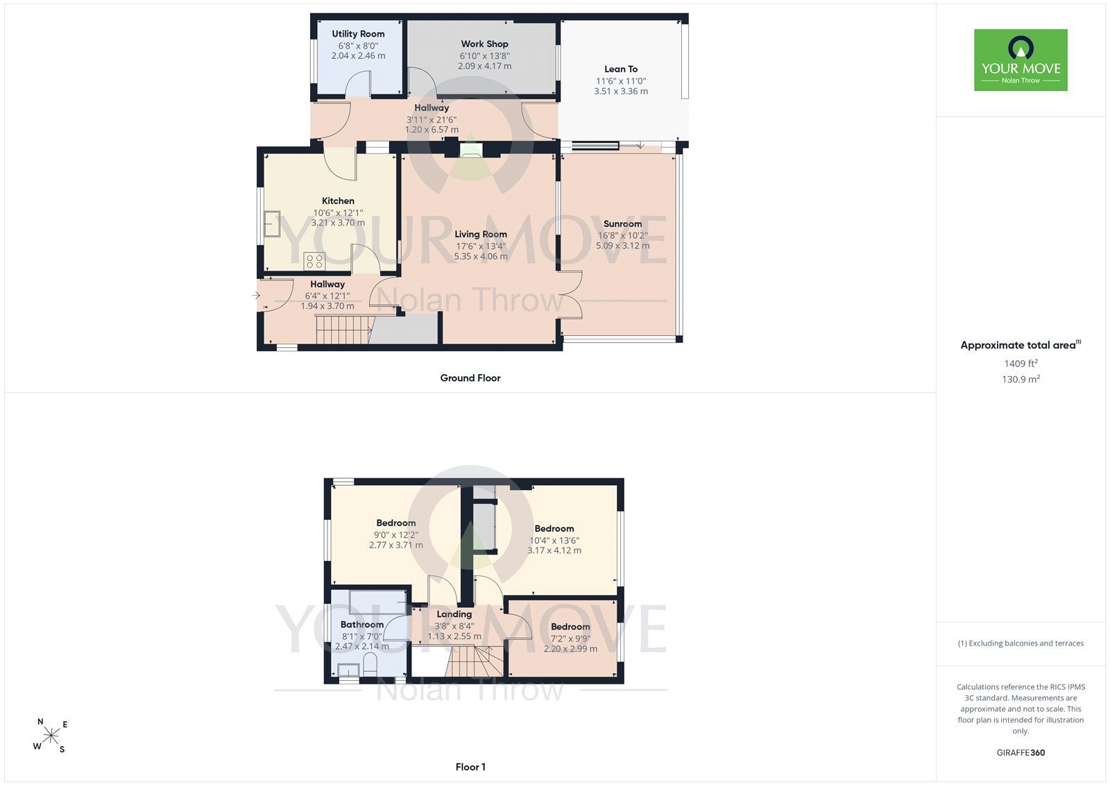 Floorplan of 3 bedroom End Terrace House for sale, Doris Road, Kettering, Northamptonshire, NN16