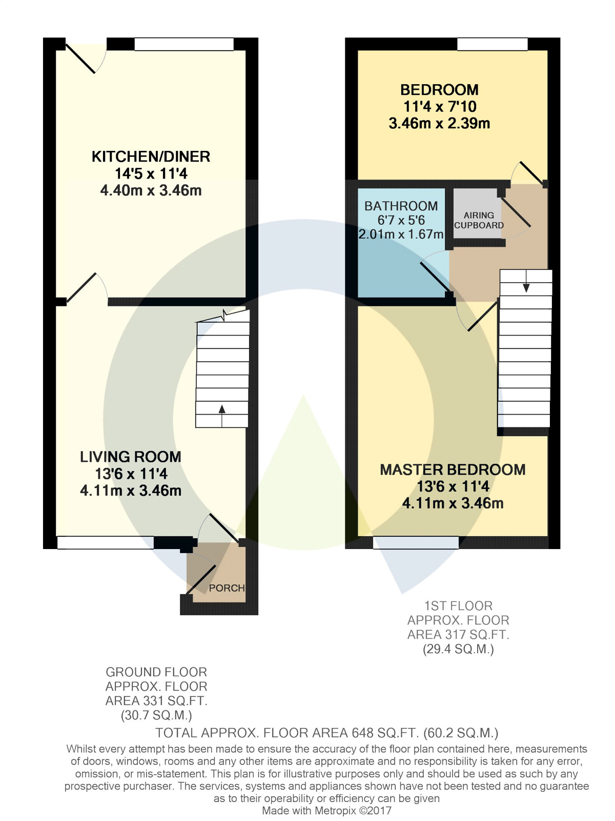 Floorplan of 2 bedroom Mid Terrace House for sale, Rose Close, Rothwell, Northamptonshire, NN14