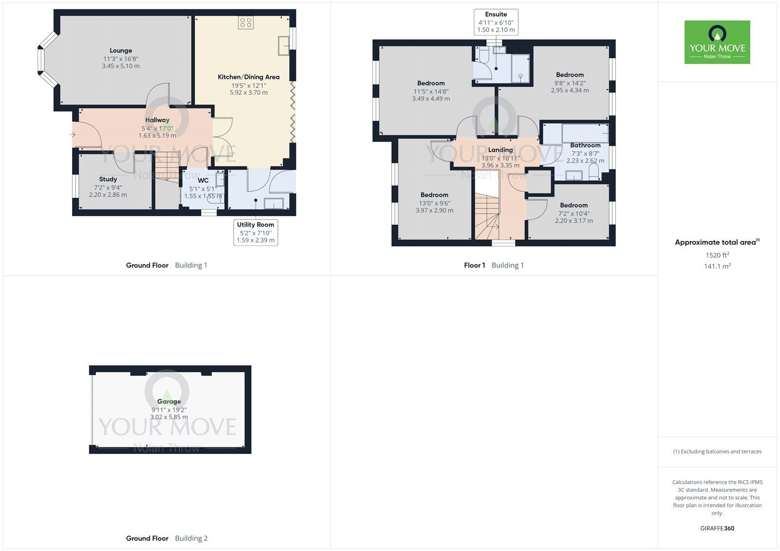 Floorplan of 4 bedroom Detached House for sale, Rockingham Mews, Kettering, Northamptonshire, NN16