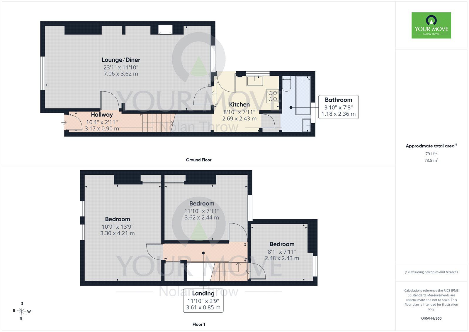 Floorplan of 3 bedroom Mid Terrace House to rent, Lawson Street, Kettering, Northamptonshire, NN16