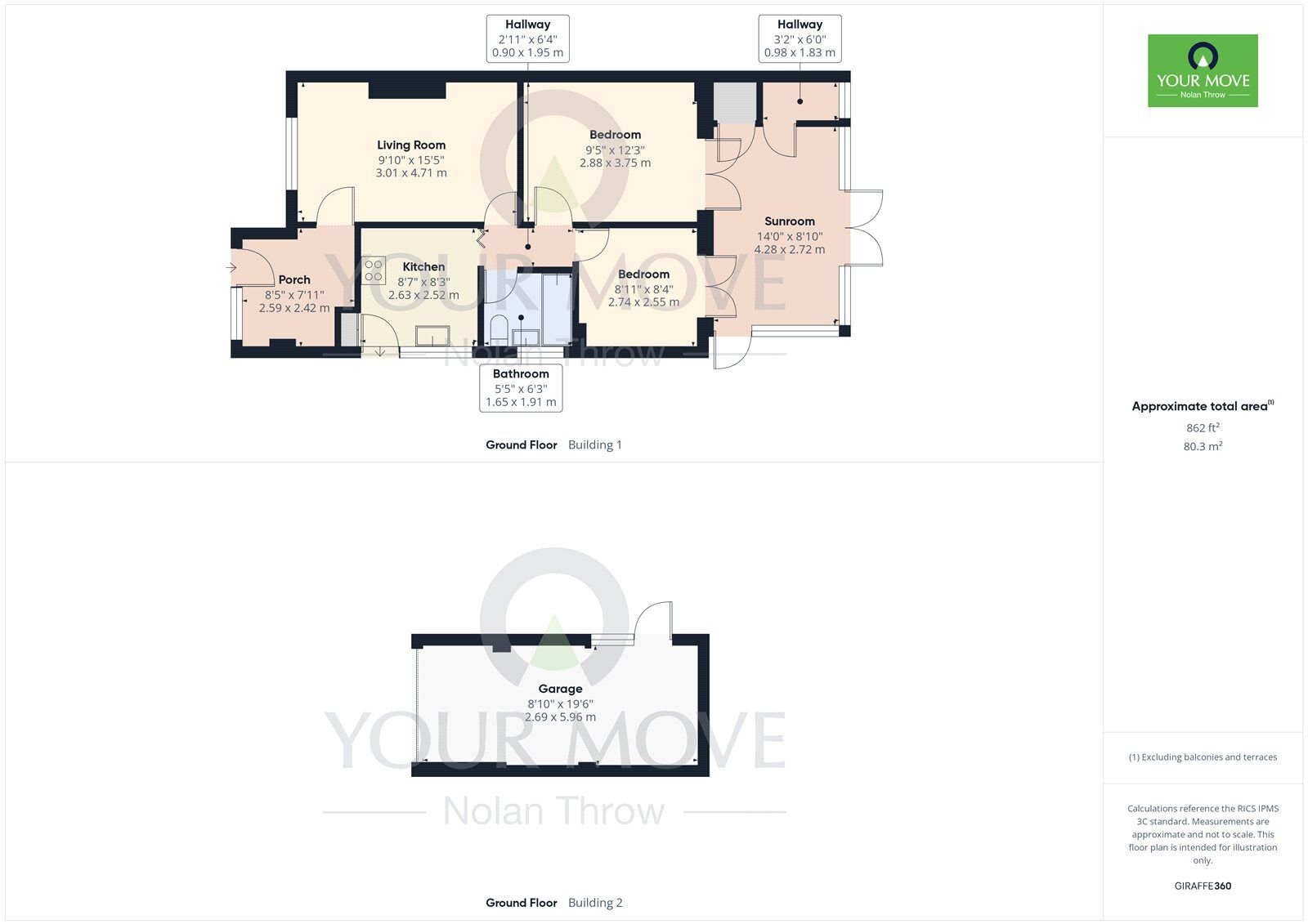 Floorplan of 2 bedroom Semi Detached Bungalow for sale, Wolfe Close, Kettering, Northamptonshire, NN15