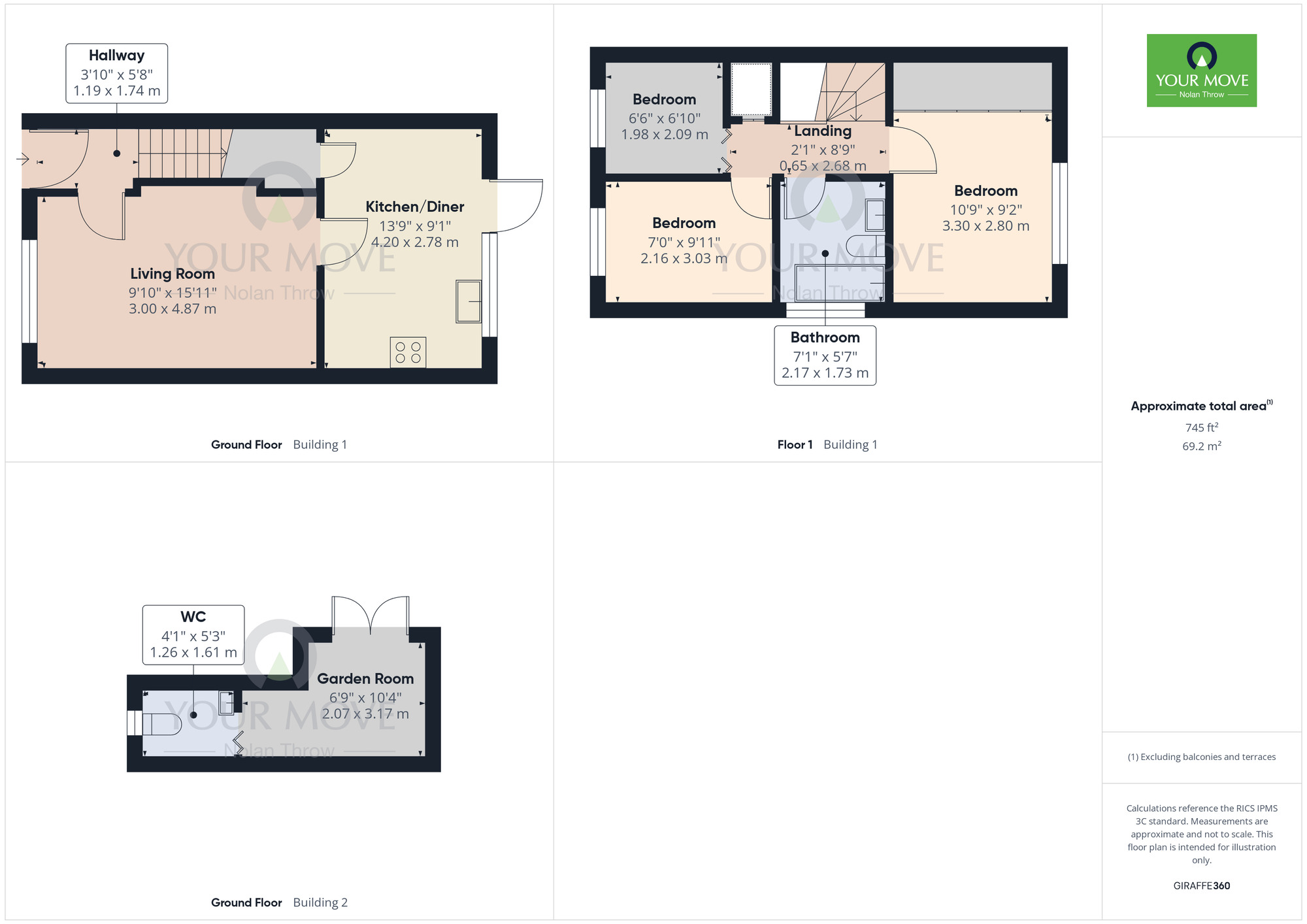 Floorplan of 3 bedroom Semi Detached House for sale, Swinburne Close, Kettering, Northamptonshire, NN16