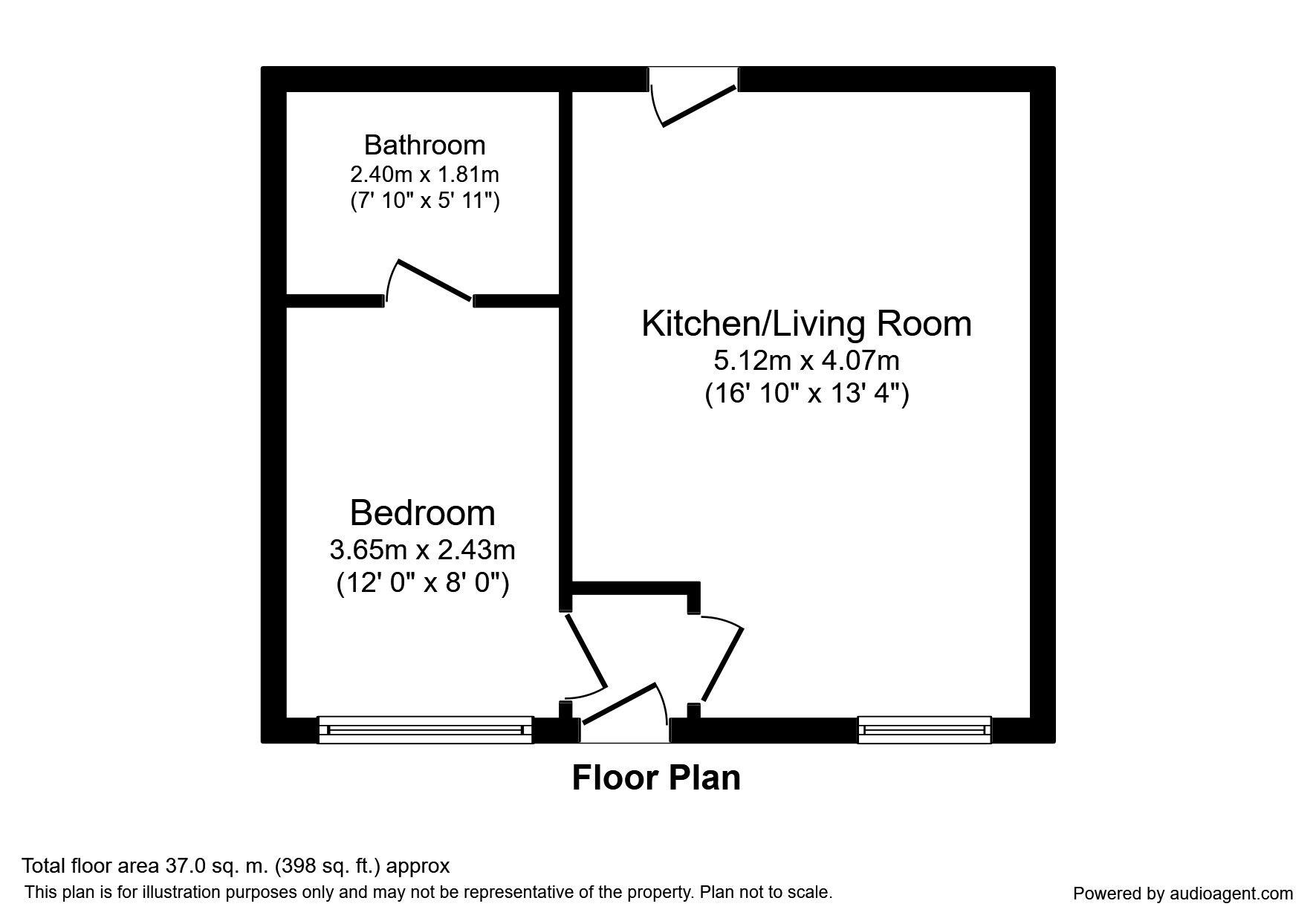 Floorplan of 1 bedroom  Flat to rent, Fanny Street, Keighley, West Yorkshire, BD21