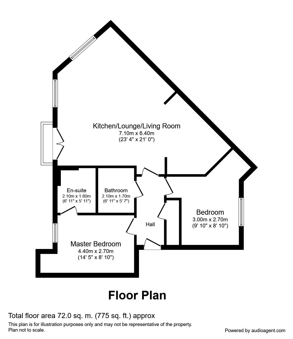 Floorplan of 2 bedroom Flat to rent, Britannia Wharf, Bingley, West Yorkshire, BD16