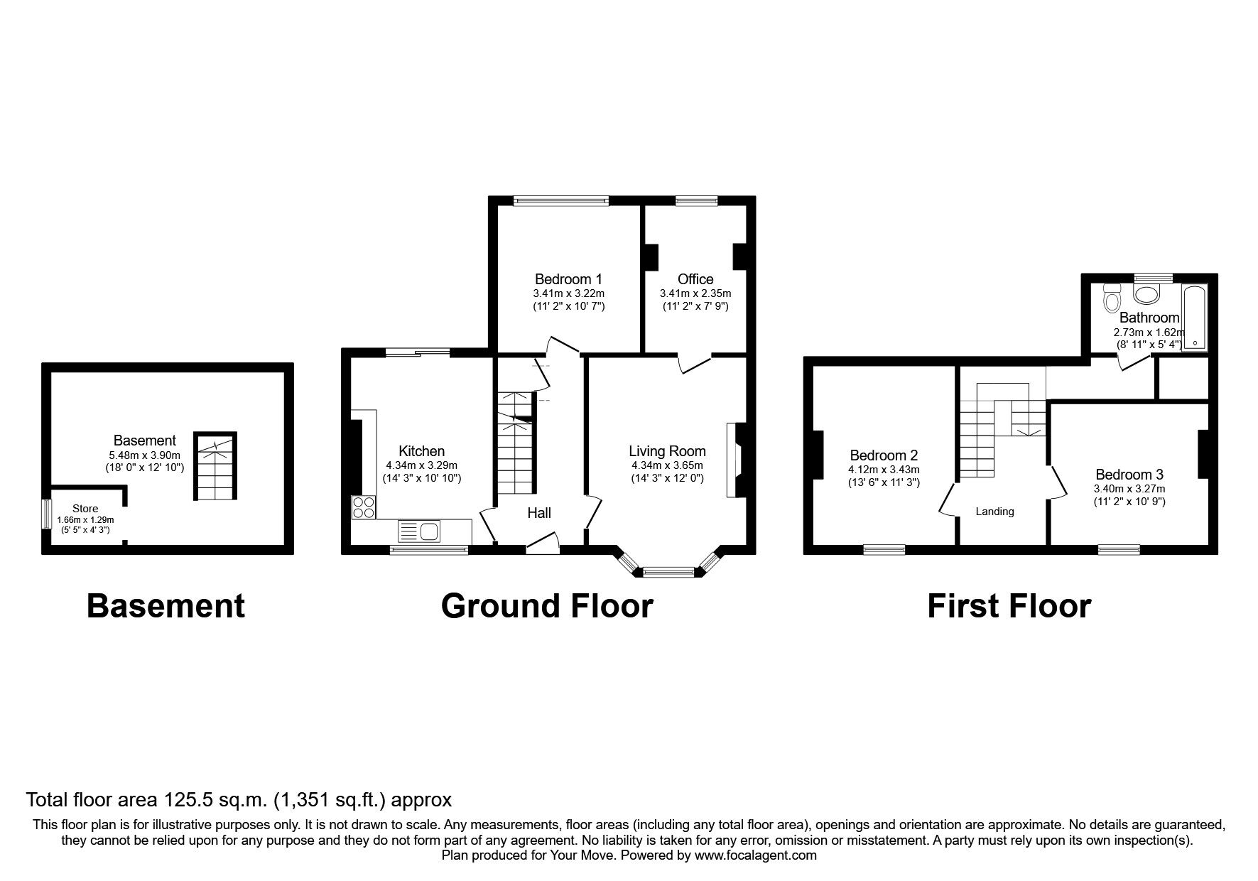 Floorplan of 3 bedroom Detached House for sale, Moss Carr Road, Long Lee, West Yorkshire, BD21