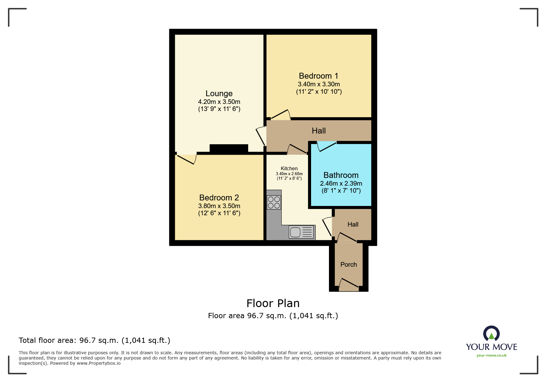 Floorplan of 2 bedroom Semi Detached House to rent, Shann Avenue, Keighley, West Yorkshire, BD21