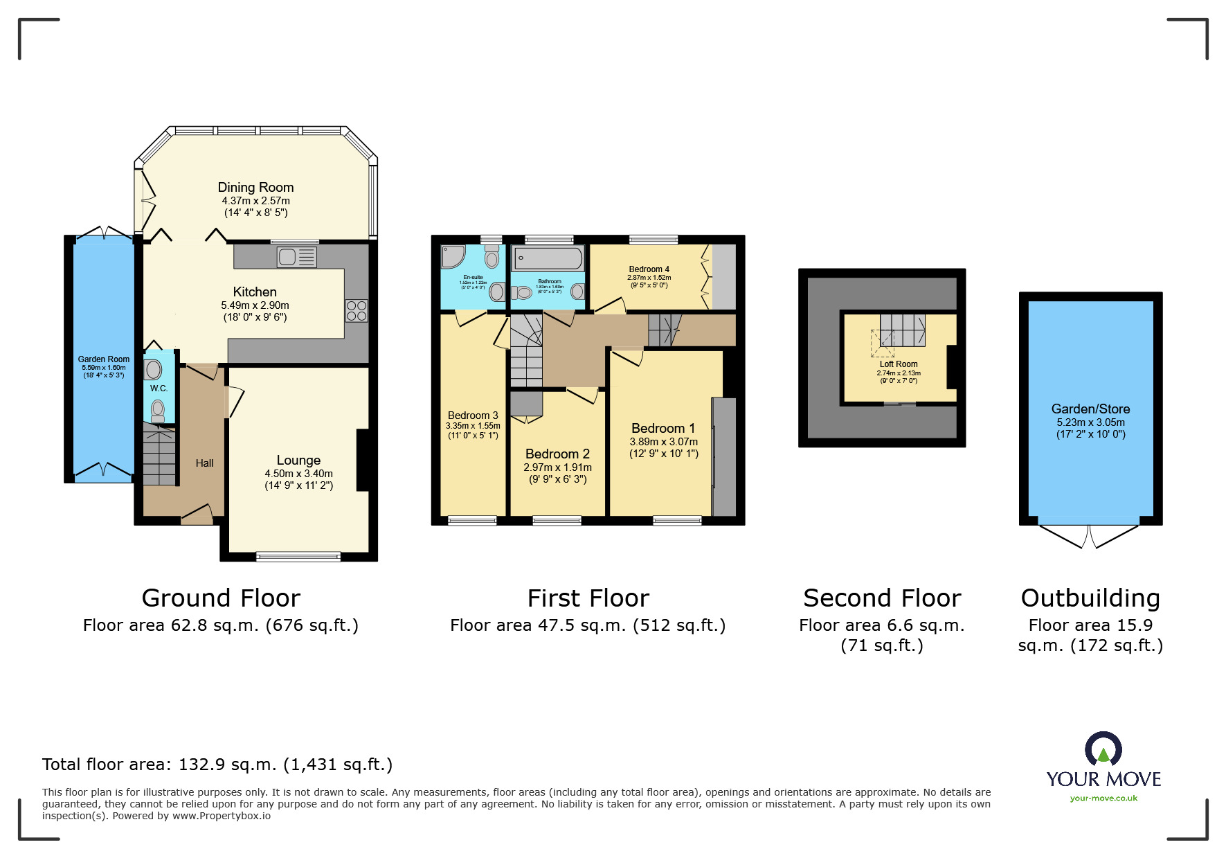 Floorplan of 4 bedroom Semi Detached House for sale, Beech Drive, Denholme, West Yorkshire, BD13