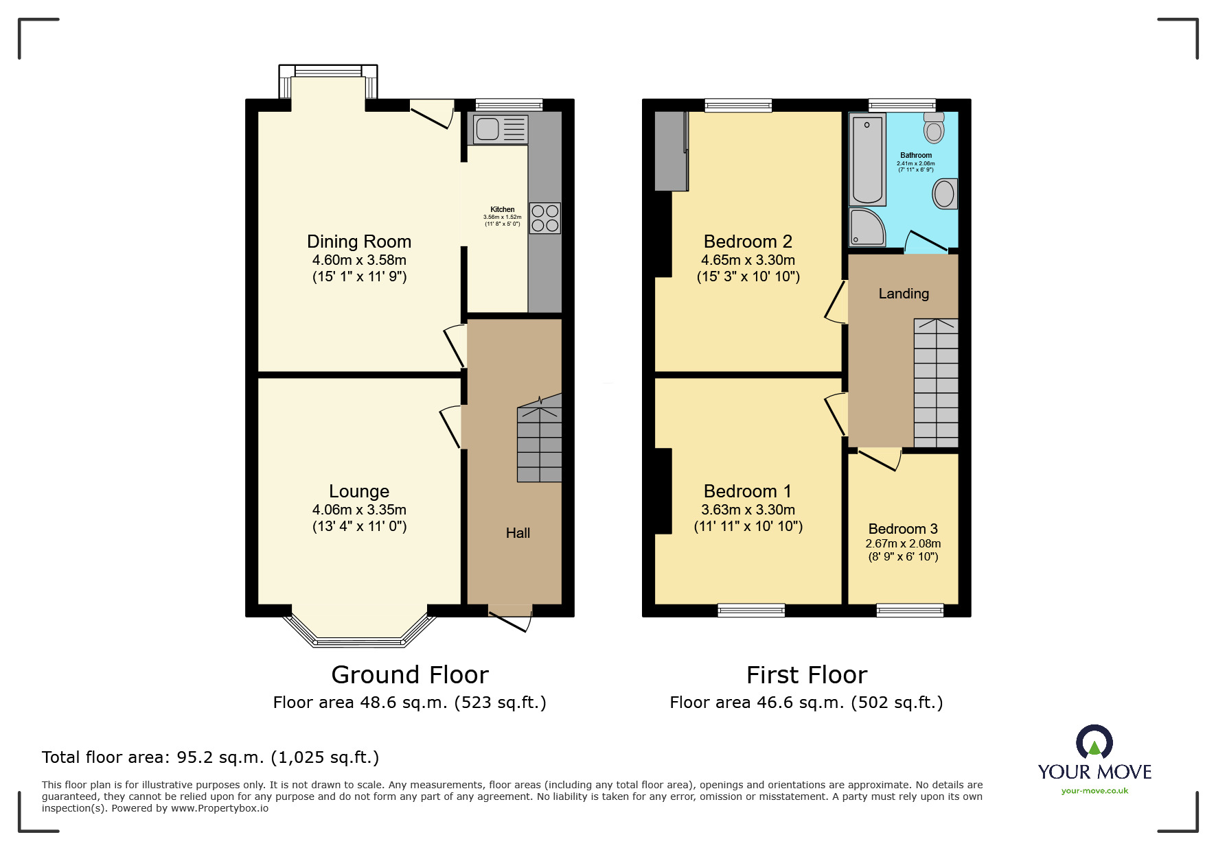 Floorplan of 3 bedroom Mid Terrace House for sale, Grafton Road, Keighley, West Yorkshire, BD21